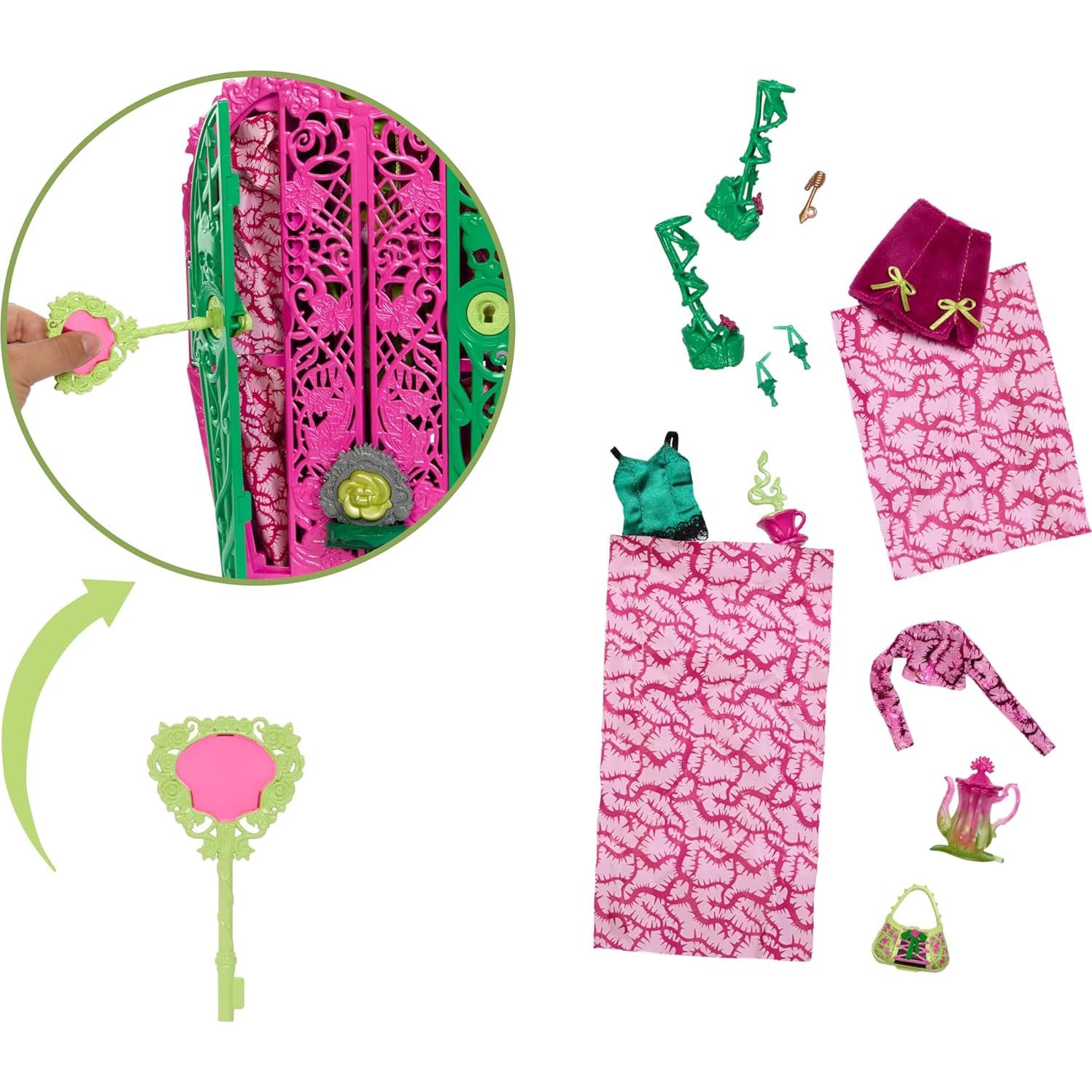 Muñeca Monster High Venus McFlytrap con Armario y 19 Sorpresas