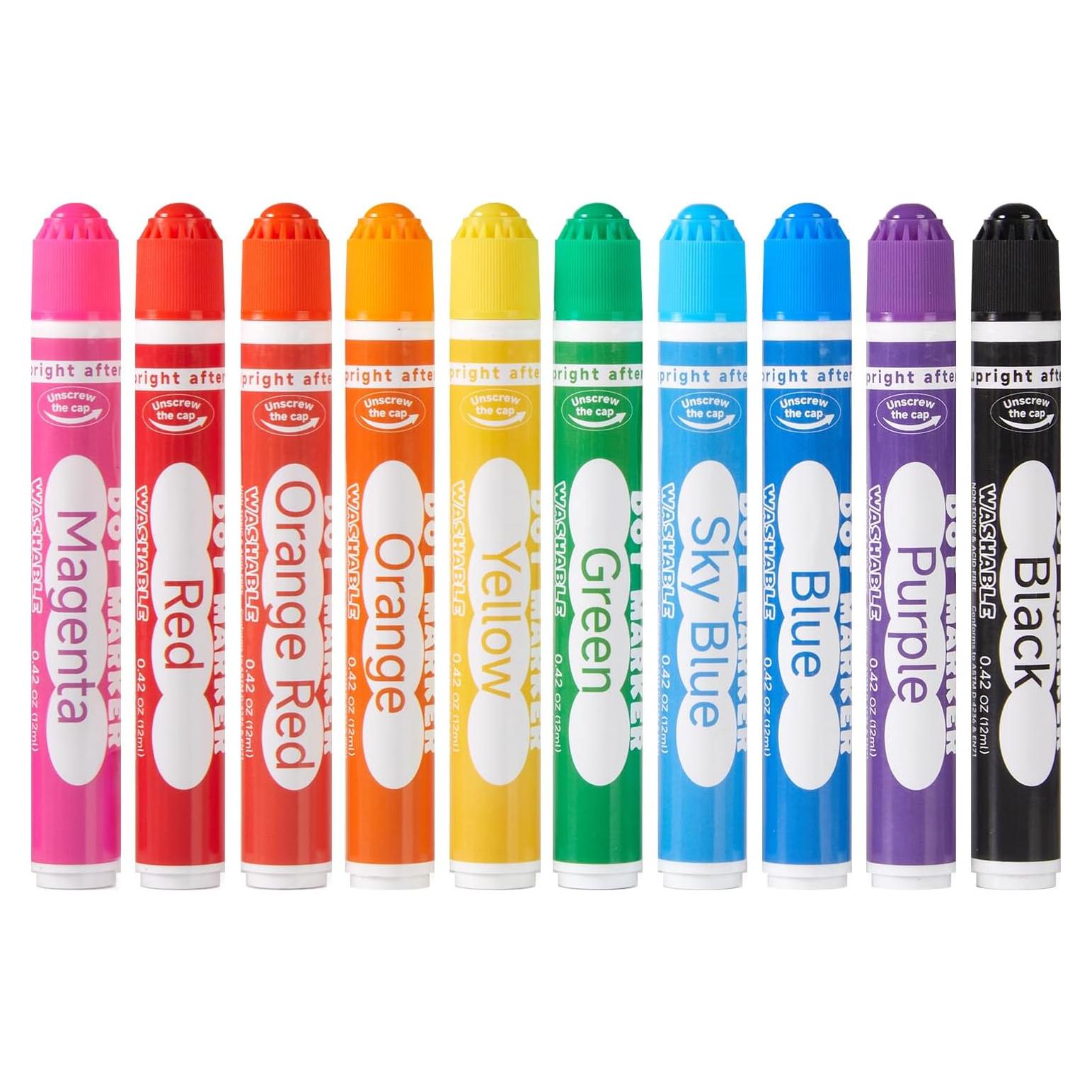 Marcadores de Puntos Shuttle Art 10 Colores Lavables No Tóxicos