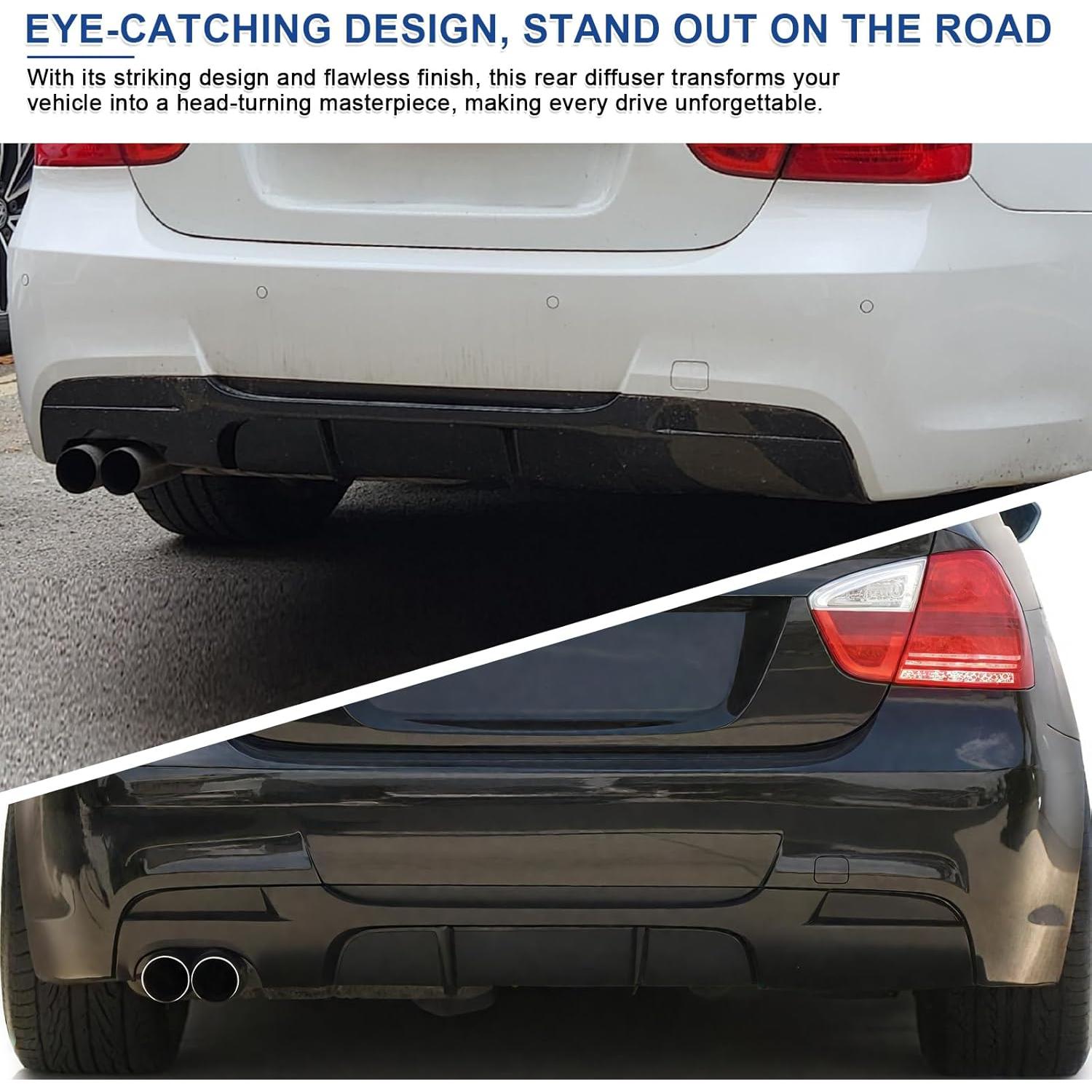 Difusor Trasero BMW M-Sport E90 E91 E92 E93 2005-2012 Doble Salida