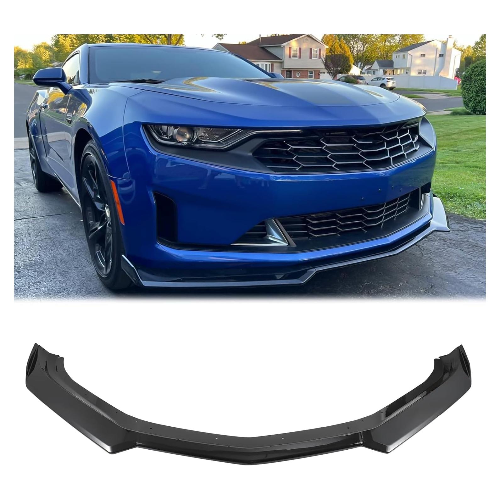 Labio de Parachoques Frontal Fancemot Negro Brillante para Chevy Camaro 2016-2024