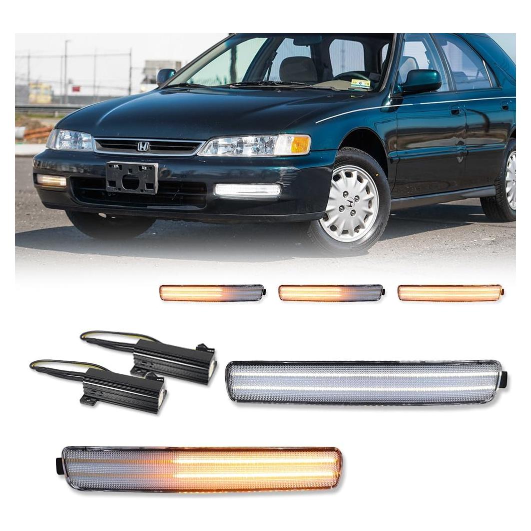 Luces LED de Señal de Giro Frontal GTINTHEBOX para Honda Accord 1996-1997