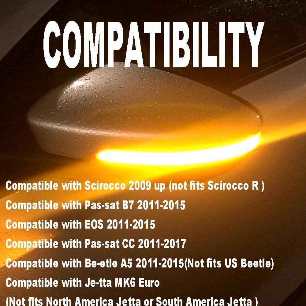 Luces de Señal de Giro LED QKLsudua para VW 2pcs Amarillo