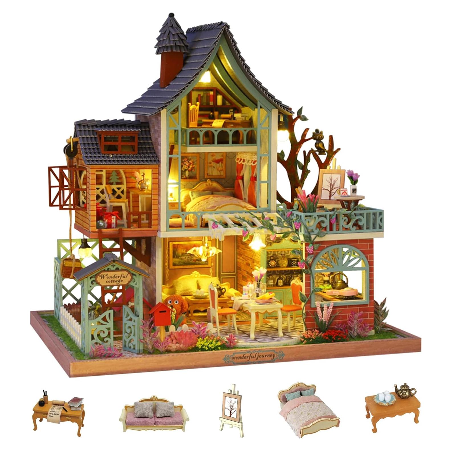 Casa de Muñecas Flever Selva Secreta DIY con Muebles