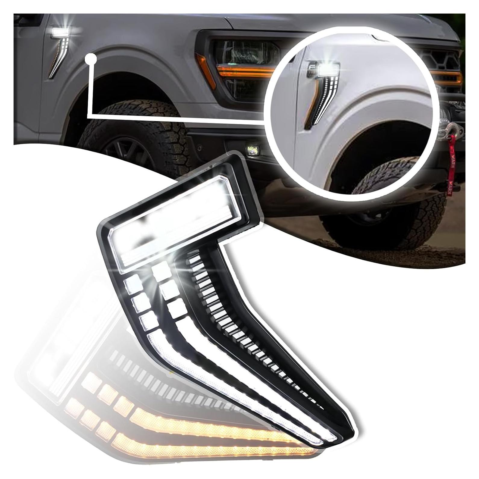 Lámpara de Marcador Lateral PGTOPONE para Ford F150 Raptor 2020-2023