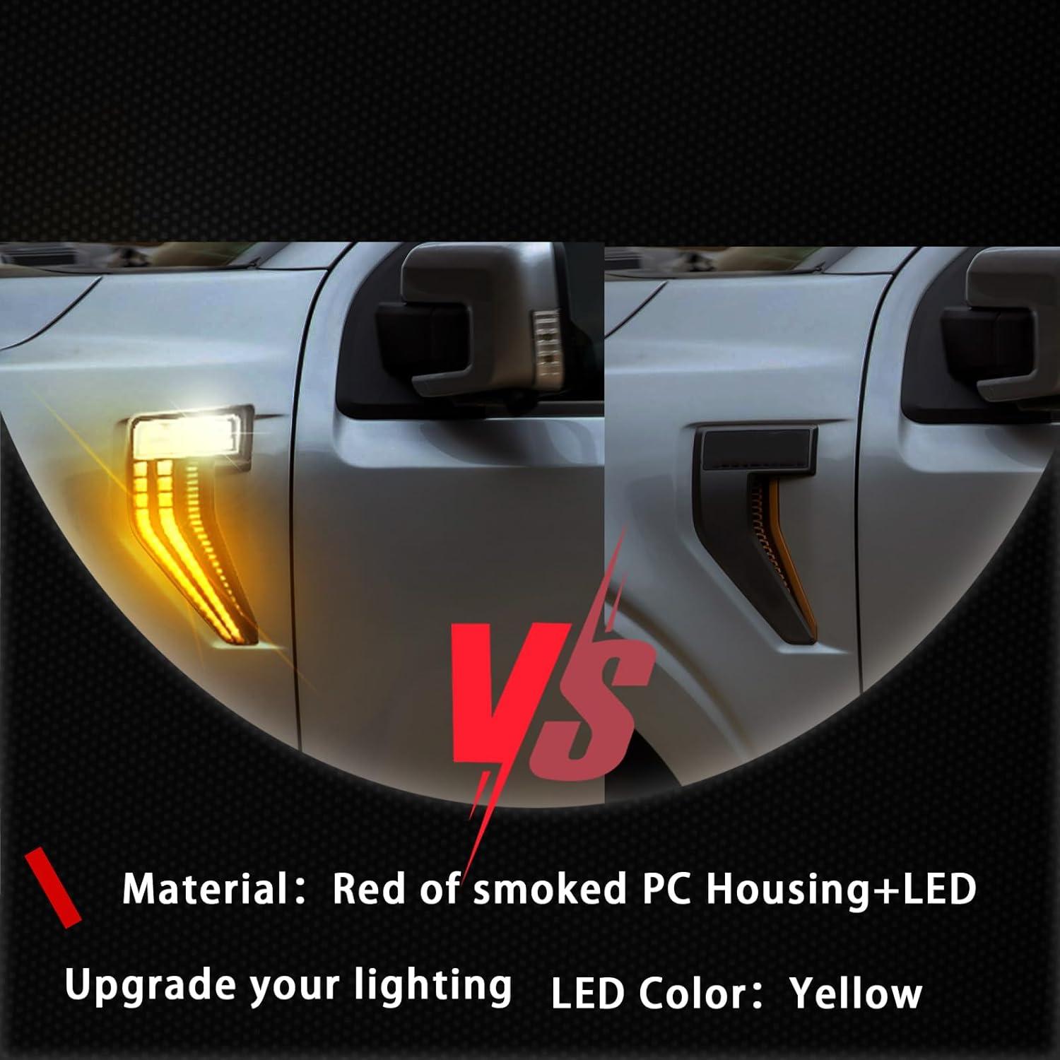 Lámpara de Marcador Lateral PGTOPONE para Ford F150 Raptor 2020-2023