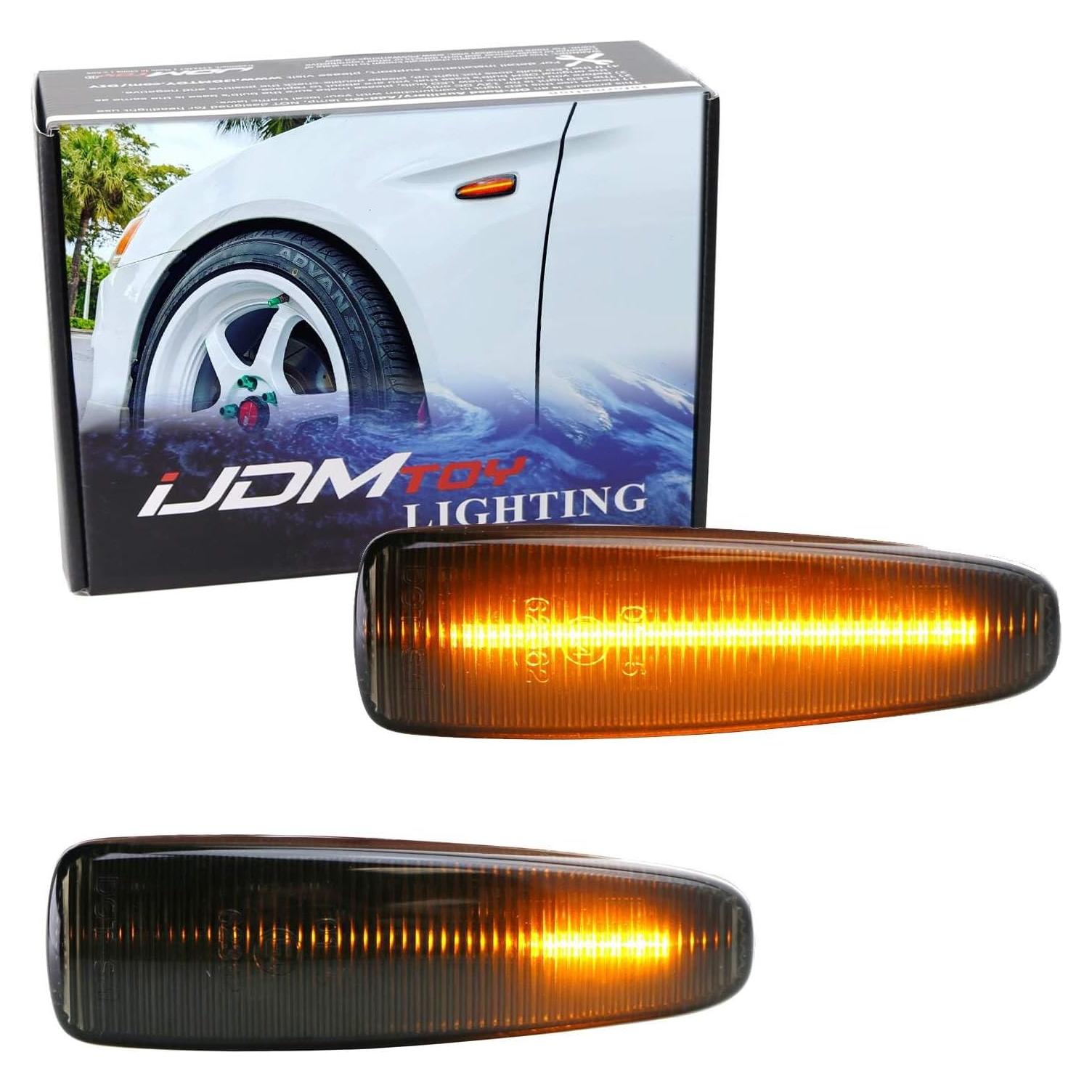 Luz de Marcador Lateral LED iJDMTOY Ámbar Secuencial para Mitsubishi