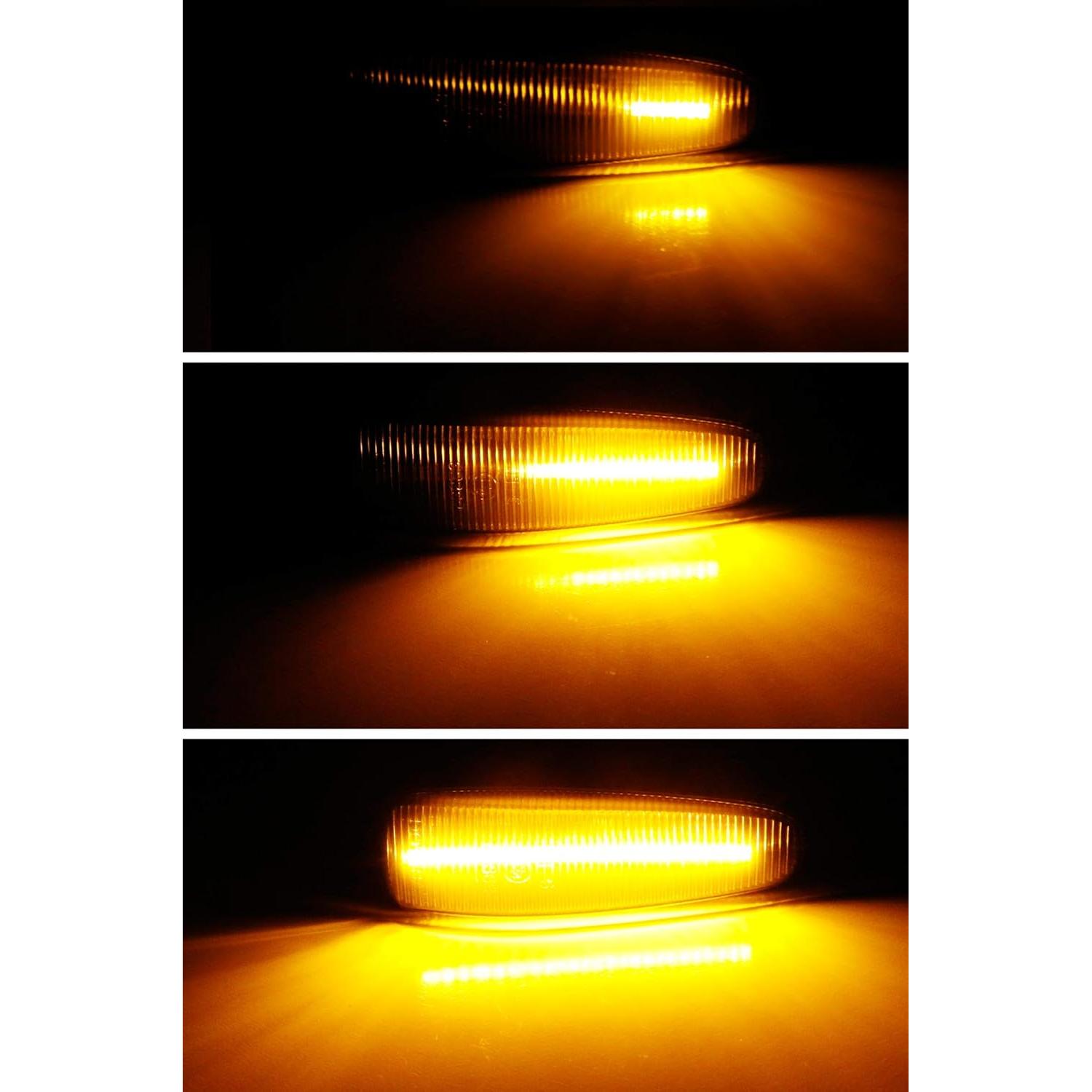 Luz de Marcador Lateral LED iJDMTOY Ámbar Secuencial para Mitsubishi