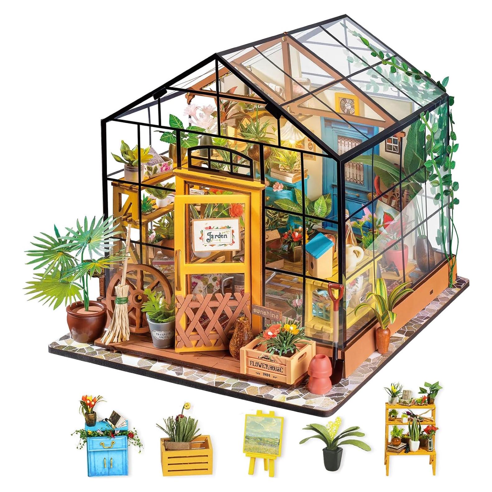 Rolife Kit Casa Miniatura DIY Invernadero LED 17x17 cm