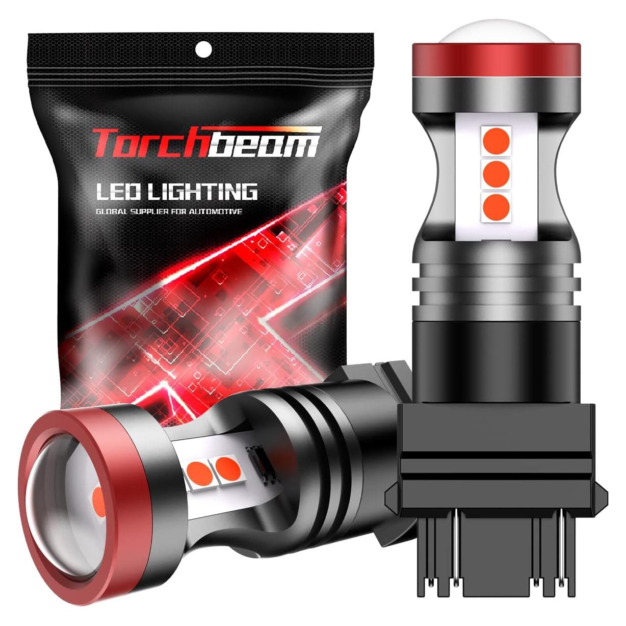 Bombillas LED Rojas Torchbeam 3157 3156 1800 LM para Automóviles