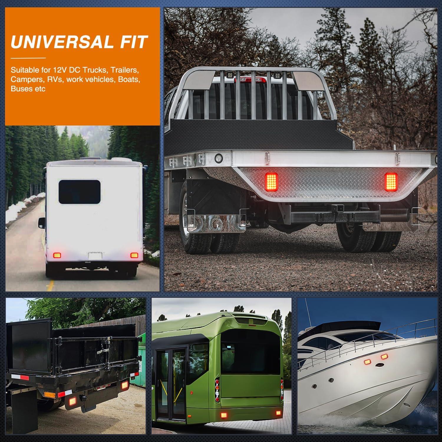 Luz Trasera Rectangular Nilight TL-290R 24 LED Rojo IP67