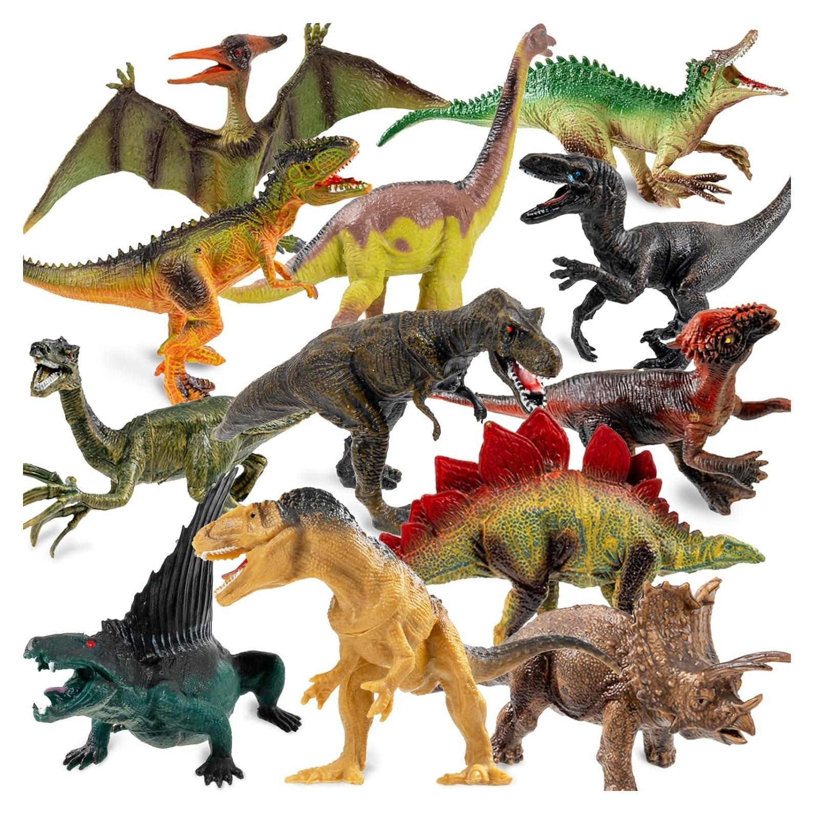OuMuaMua Set de 12 Figuras de Dinosaurios Realistas
