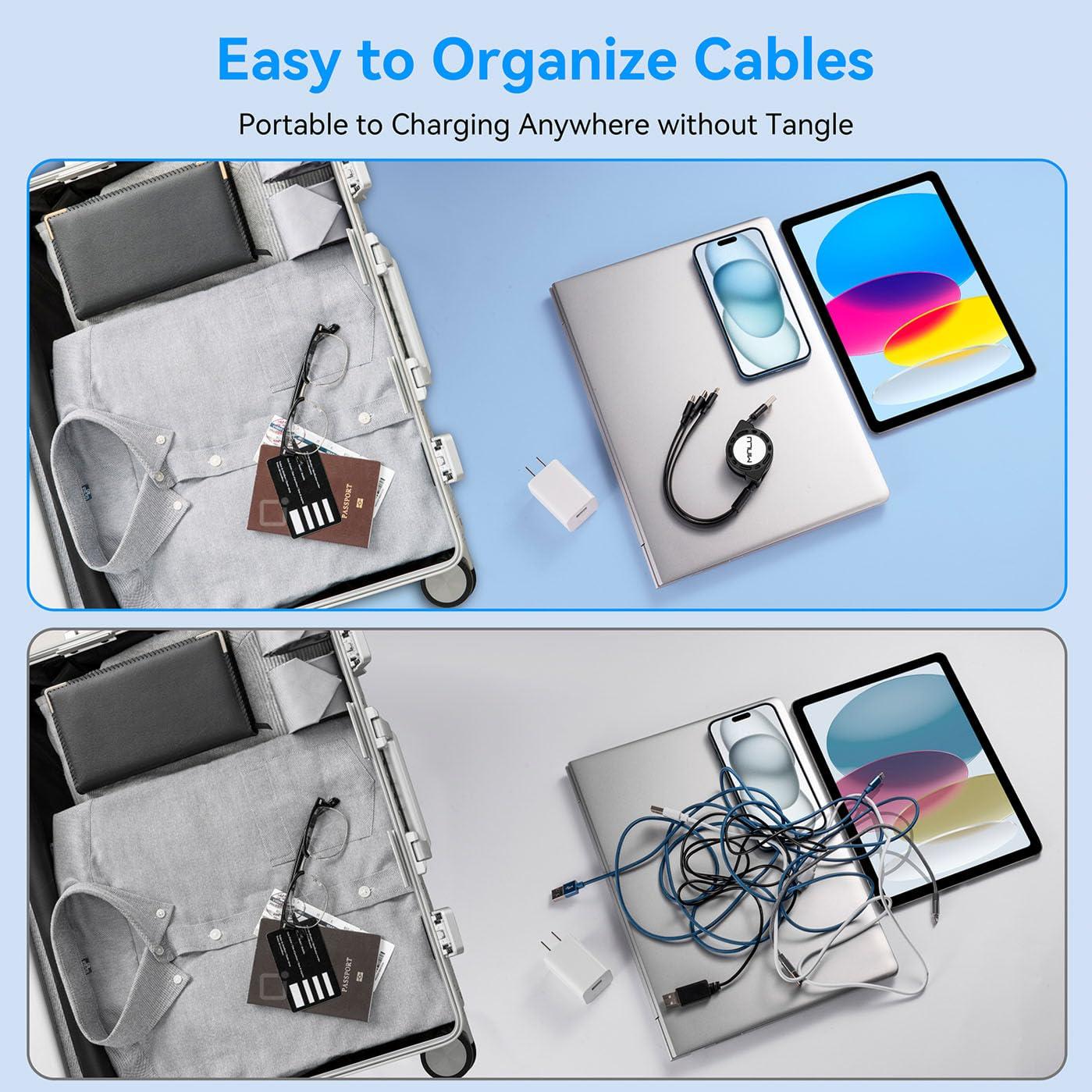 Cable de Carga Múltiple Minlu 3 en 1 4 pies Carga Rápida