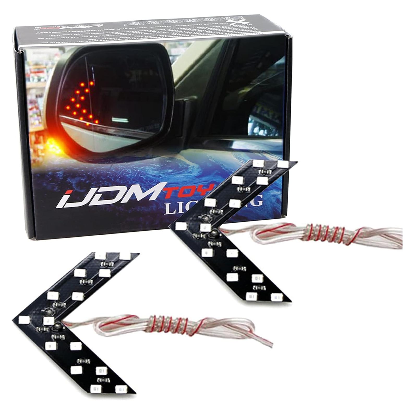 Paneles LED Flecha Rojo iJDMTOY para Señal de Giro Espejo
