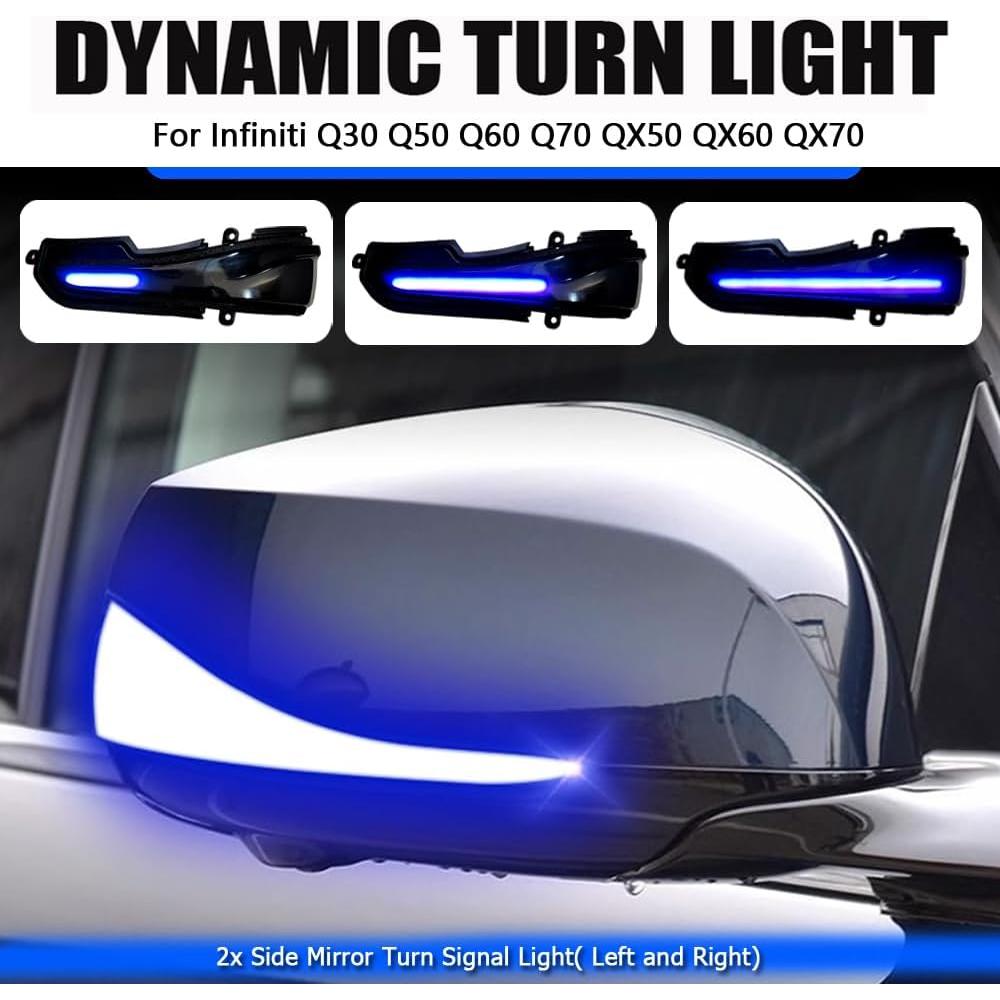 Luz de señal de giro LED Kakulkomen para Infiniti 2014-2019