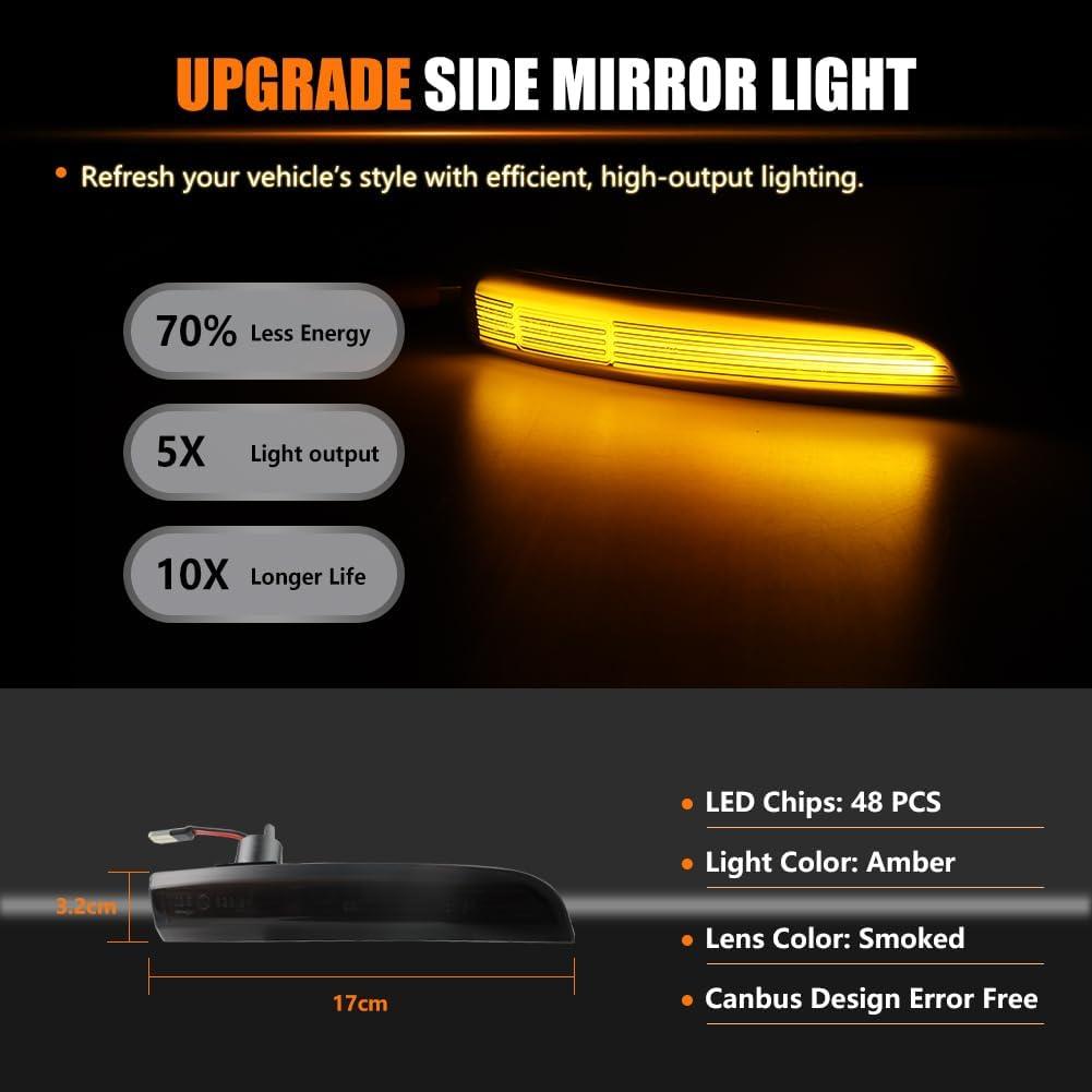 Luces LED Secuenciales de Espejo Lateral ATROVI para Ford