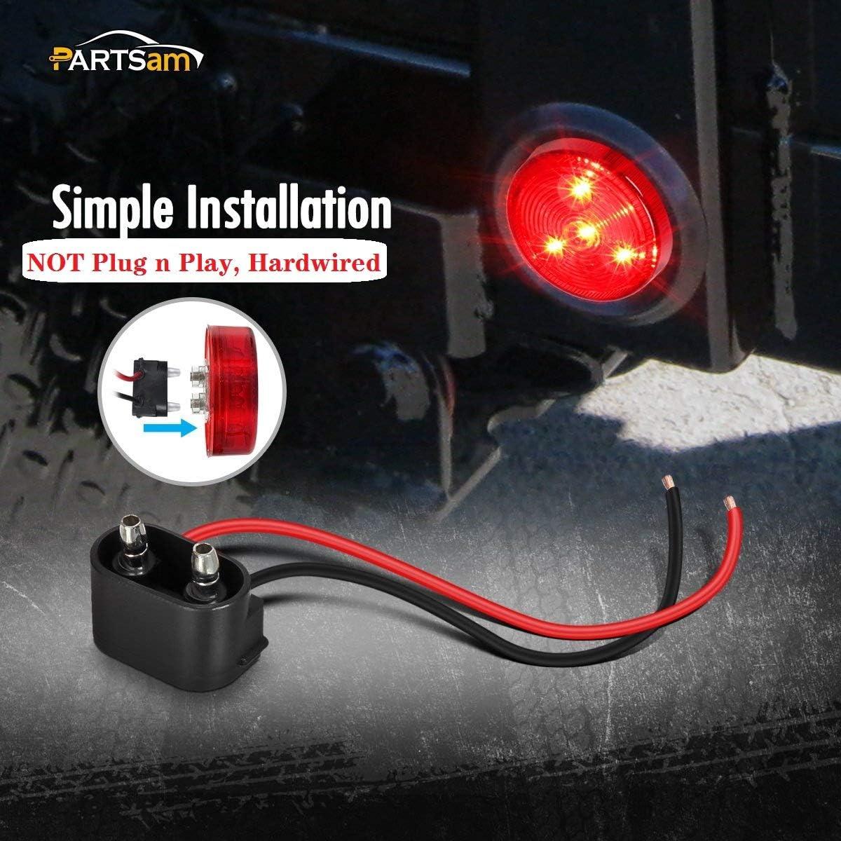 Partsam Luz Marcadora Lateral LED 10Pack 2" Ámbar y Rojo