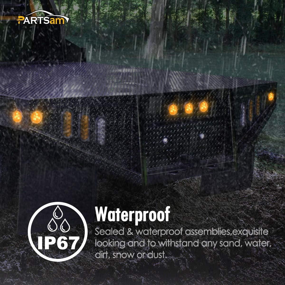 Partsam Luz Marcadora Lateral LED 10Pack 2" Ámbar y Rojo