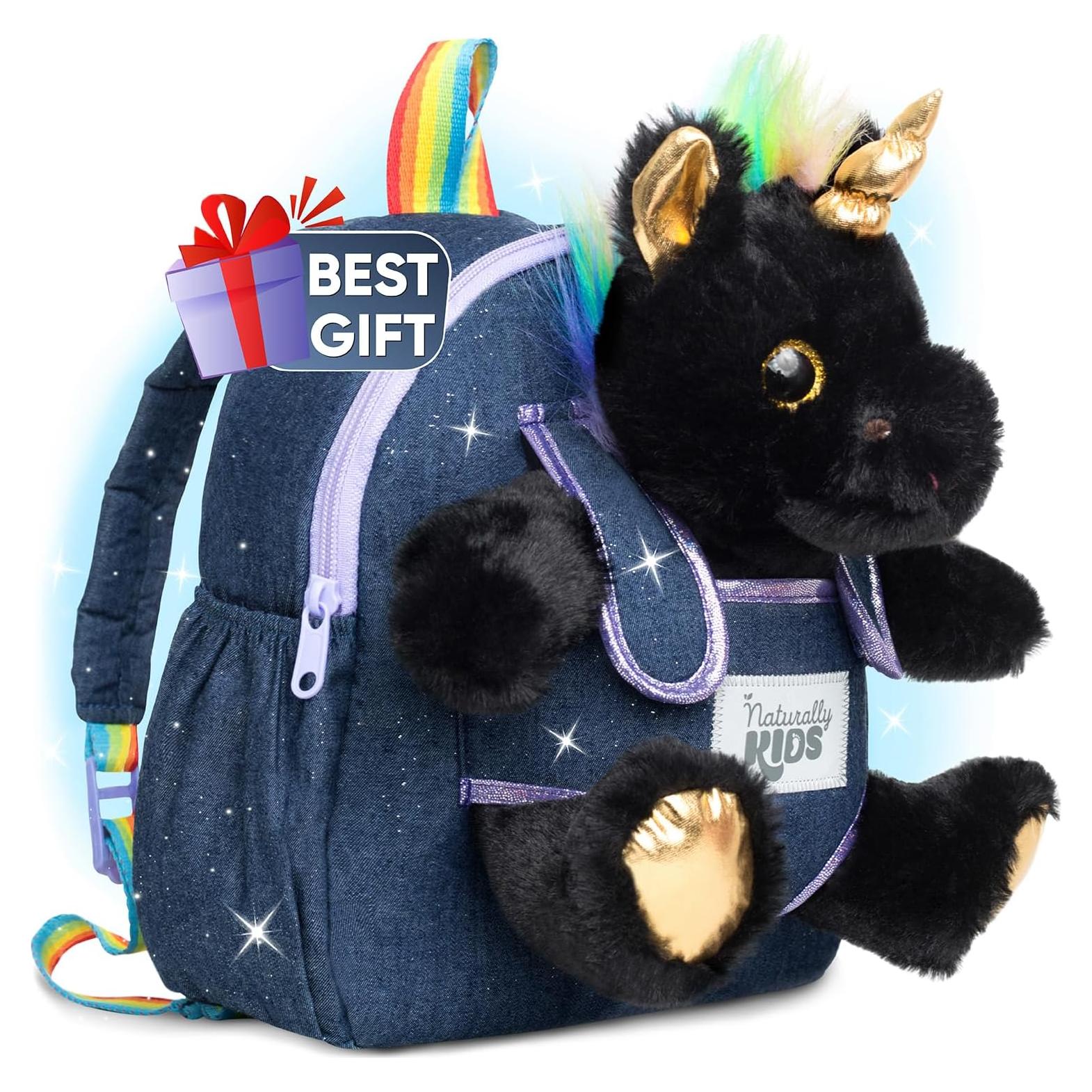 Mochila Unicornio Negro Naturally KIDS 25x20 cm para Niños
