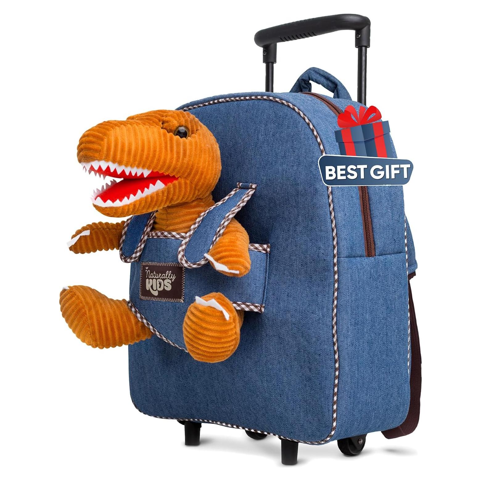 Mochila Rodante Dinosaurio Naturally Kids 31.75x27.94cm