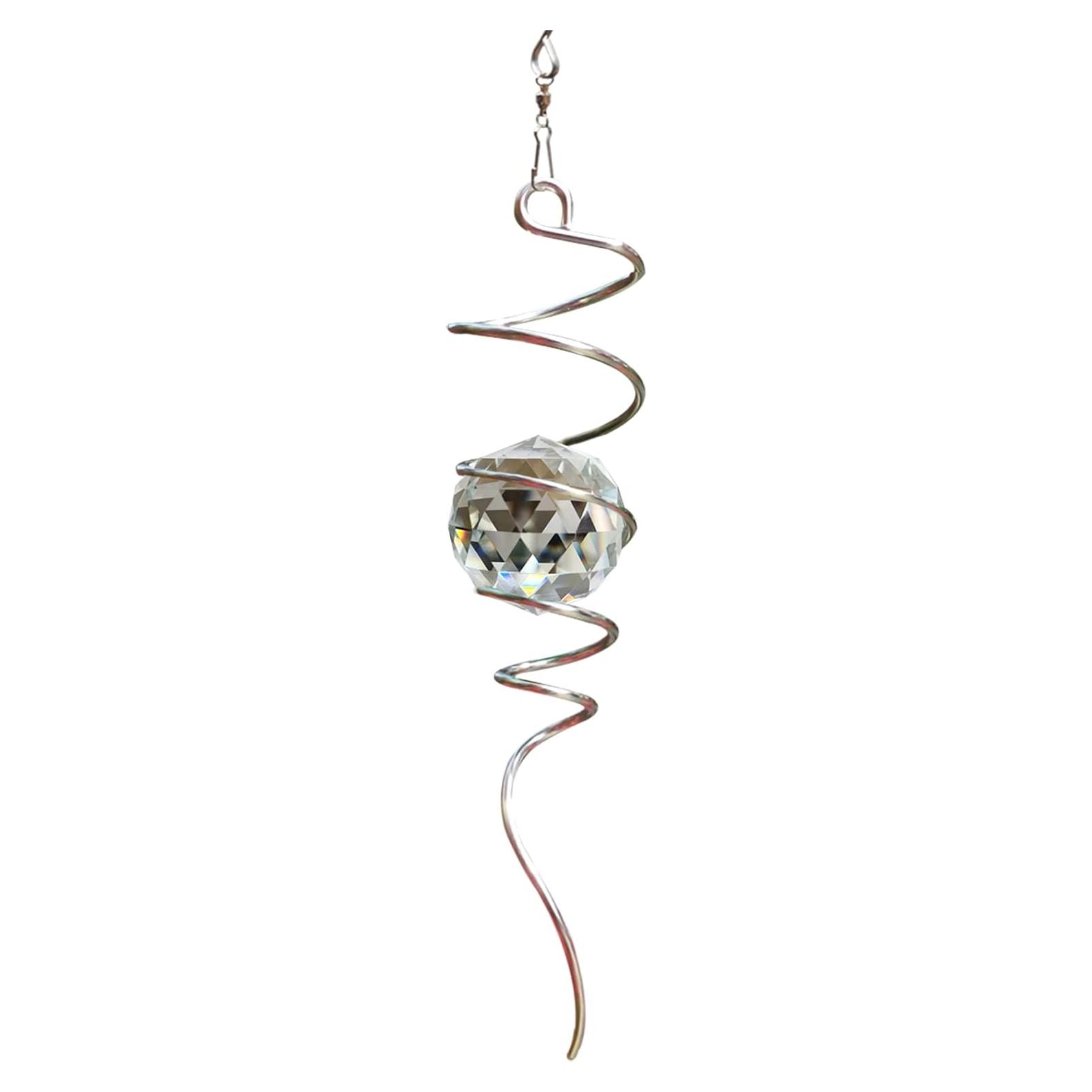 FONMY Girador Decorativo Espiral 33 cm con Orbe de Cristal