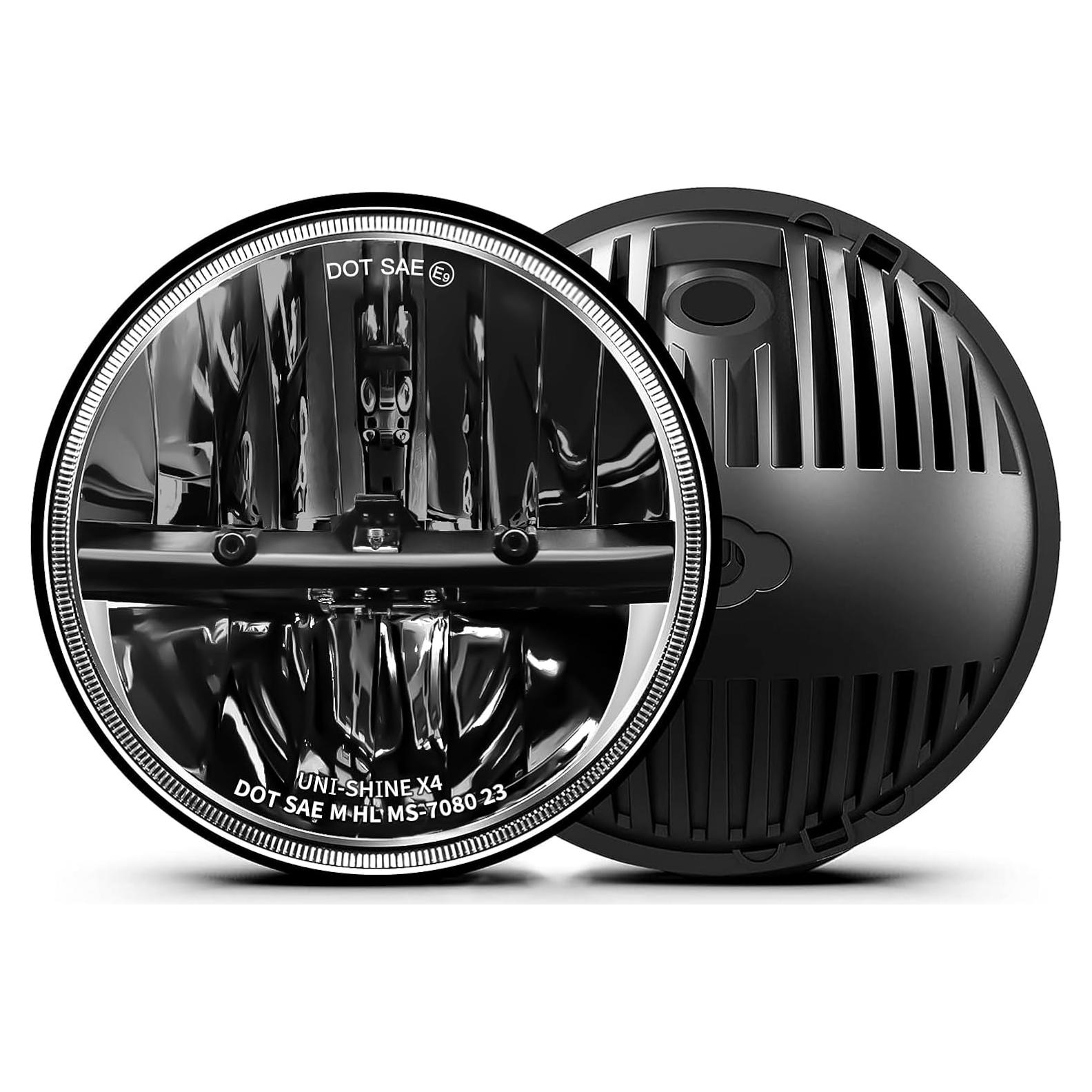 Faros LED 7" UNI-SHINE J004 para Jeep Wrangler y Chevy
