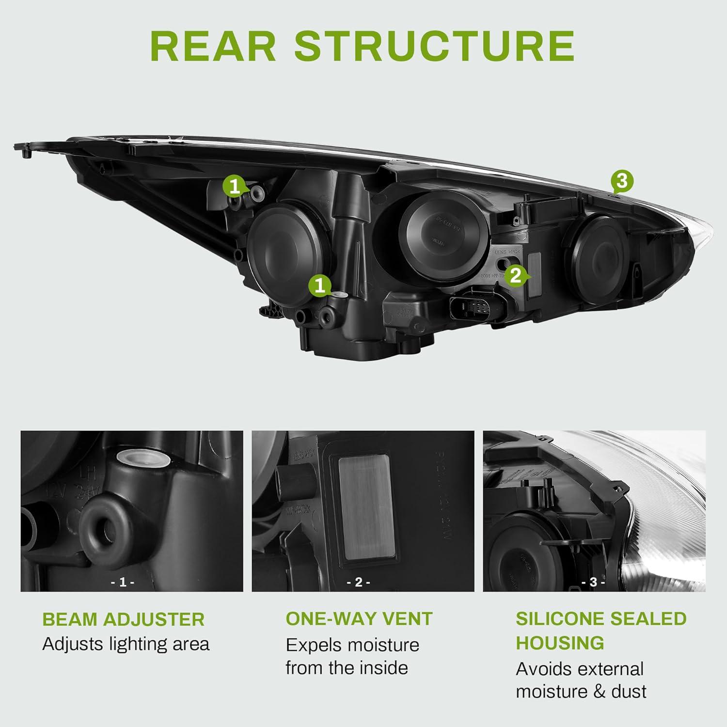 Faros AUTOSAVER88 para Ford Focus 2015-2018, carcasa cromada