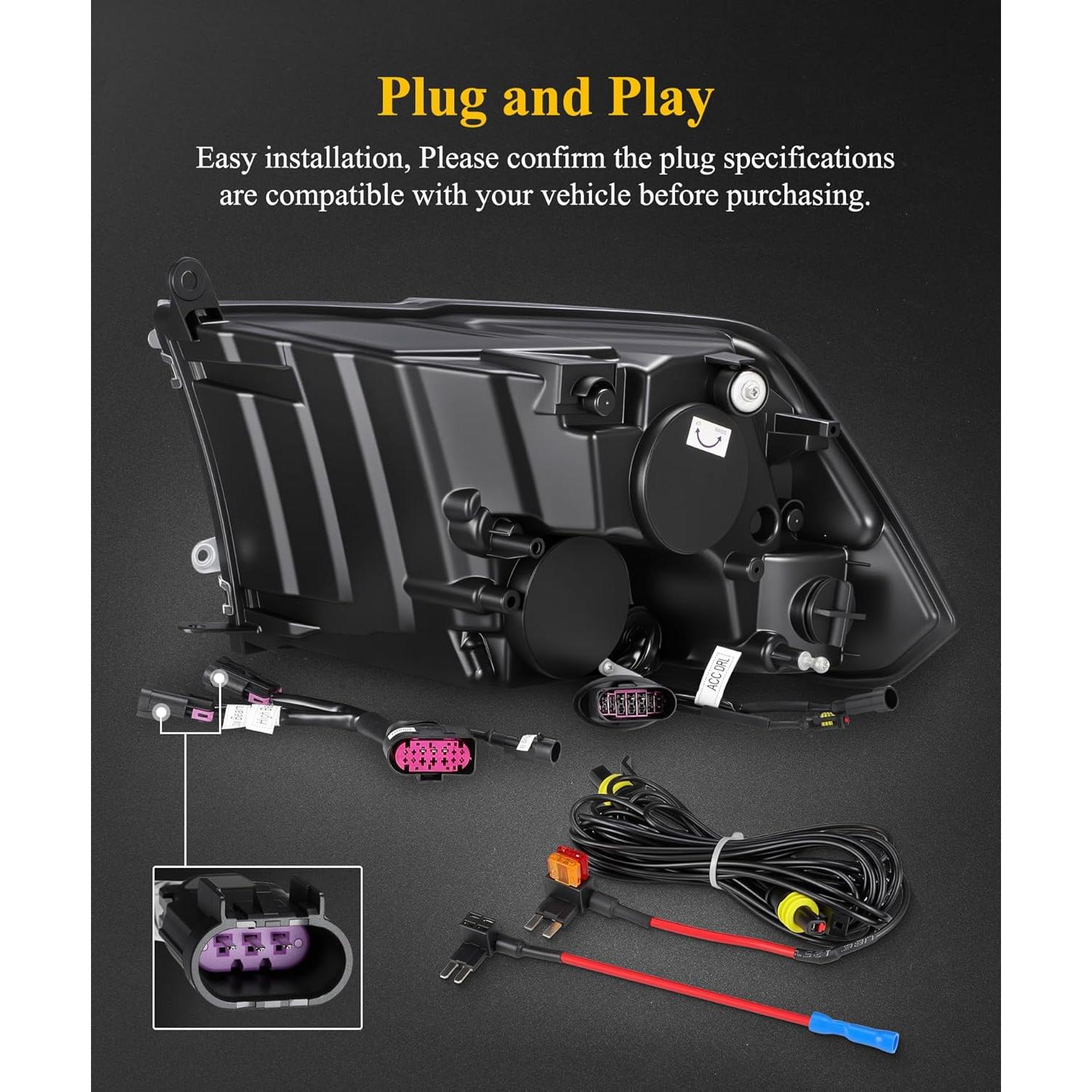 Faros LED Completo Par Partsam para Ram 1500/2500/3500 2009-2018