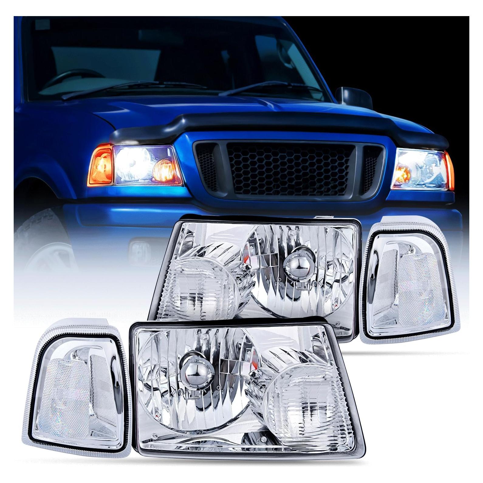 Faros Nilight para Ford Ranger 2001-2011 Carcasa Cromada