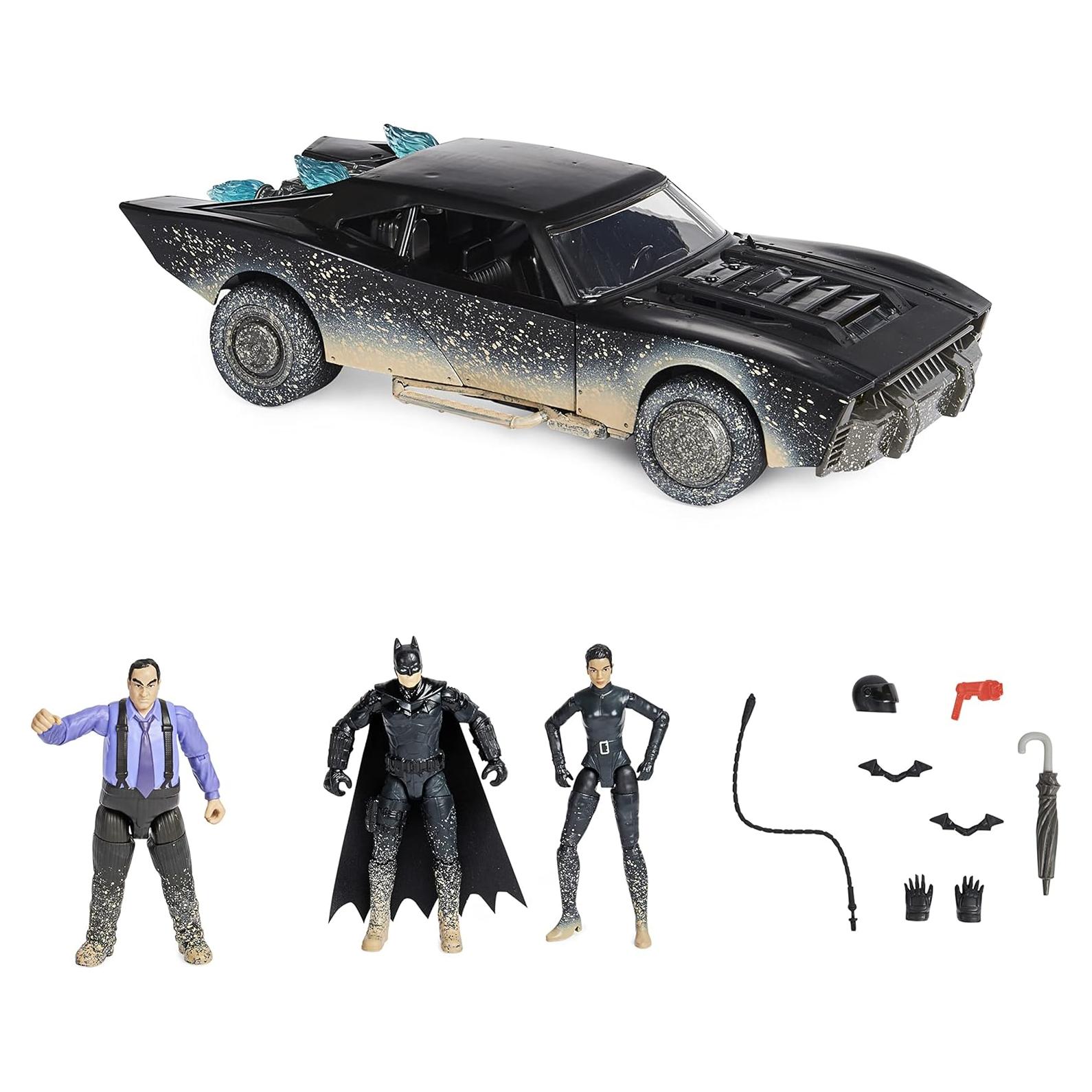 Conjunto Ultimate Batman Spin Master con 3 Figuras y Batmóvil