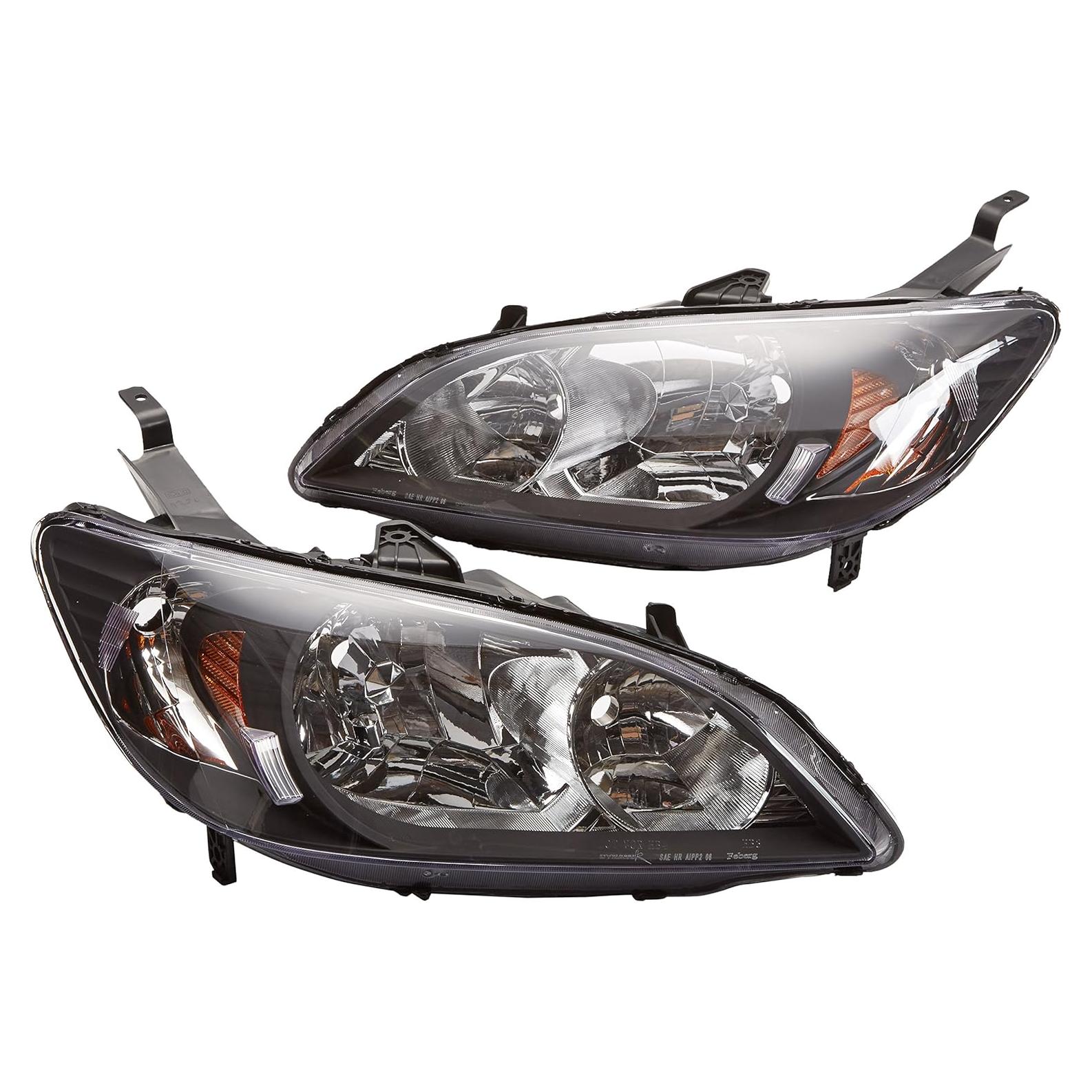 Faros JDM Negros Spec-D Tuning para Honda Civic 2004-2005