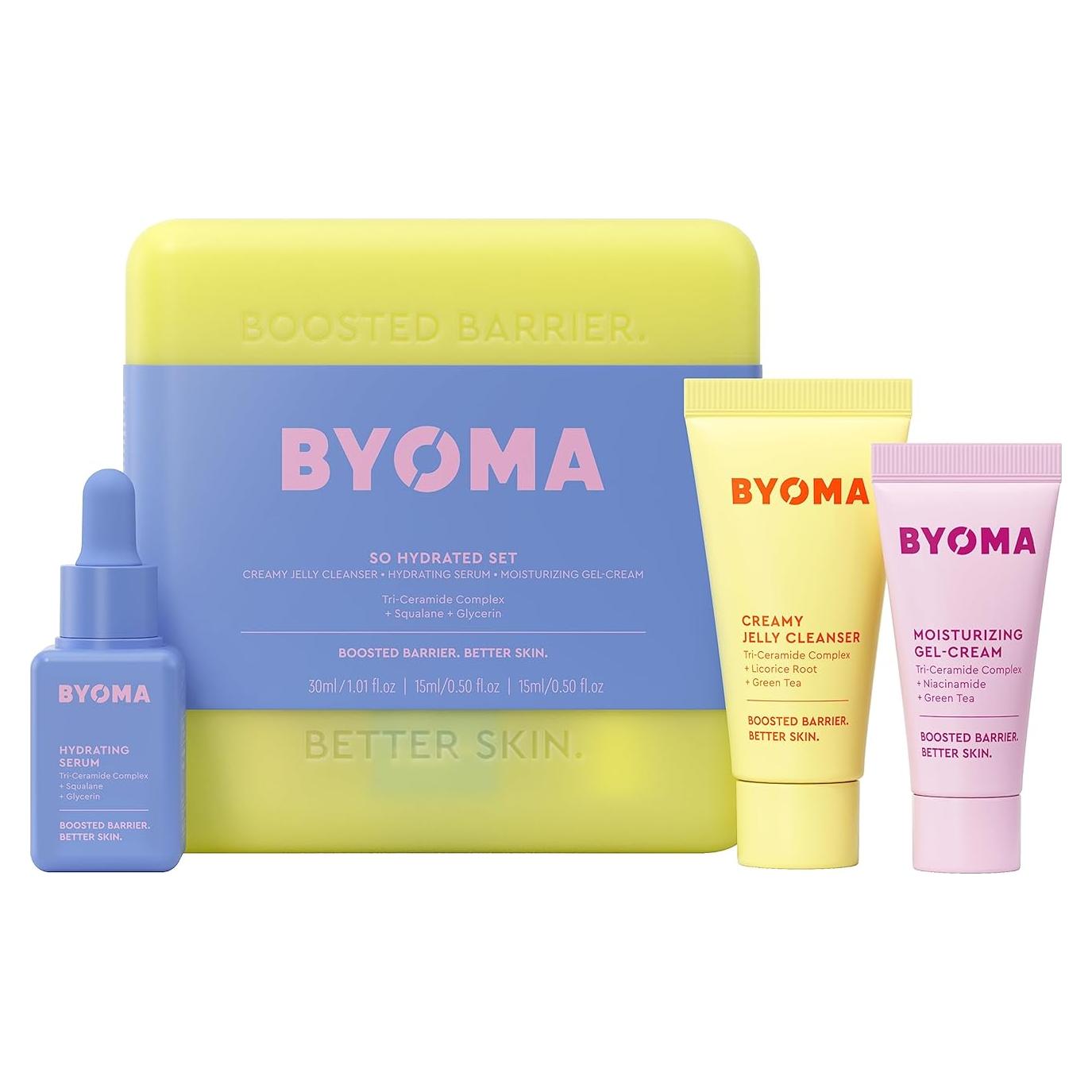 Kit Hidratante BYOMA - Limpiador, Suero y Crema Facial 30ml