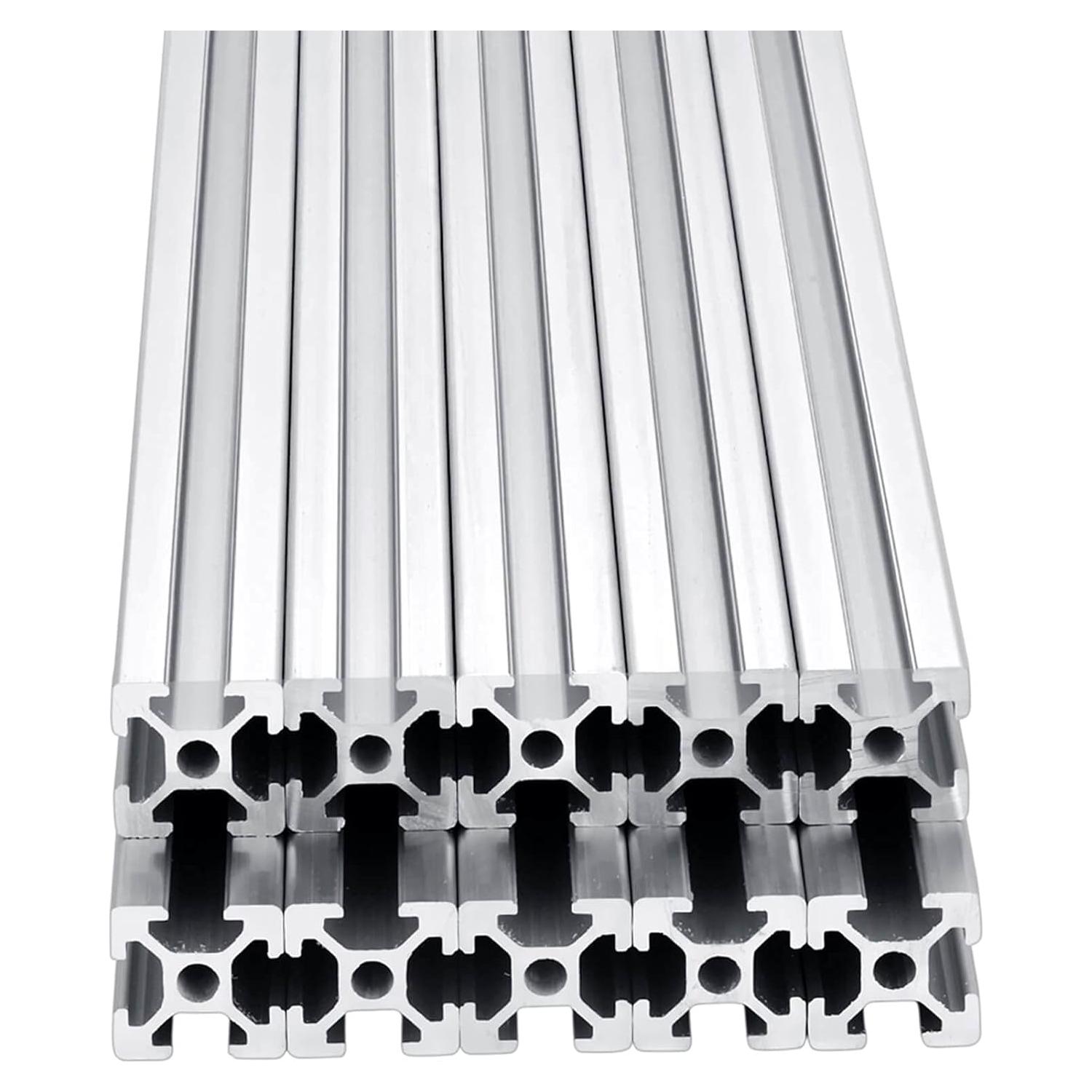 IXGNIJ 10pcs Riel Lineal Aluminio 2020 1220mm Plata