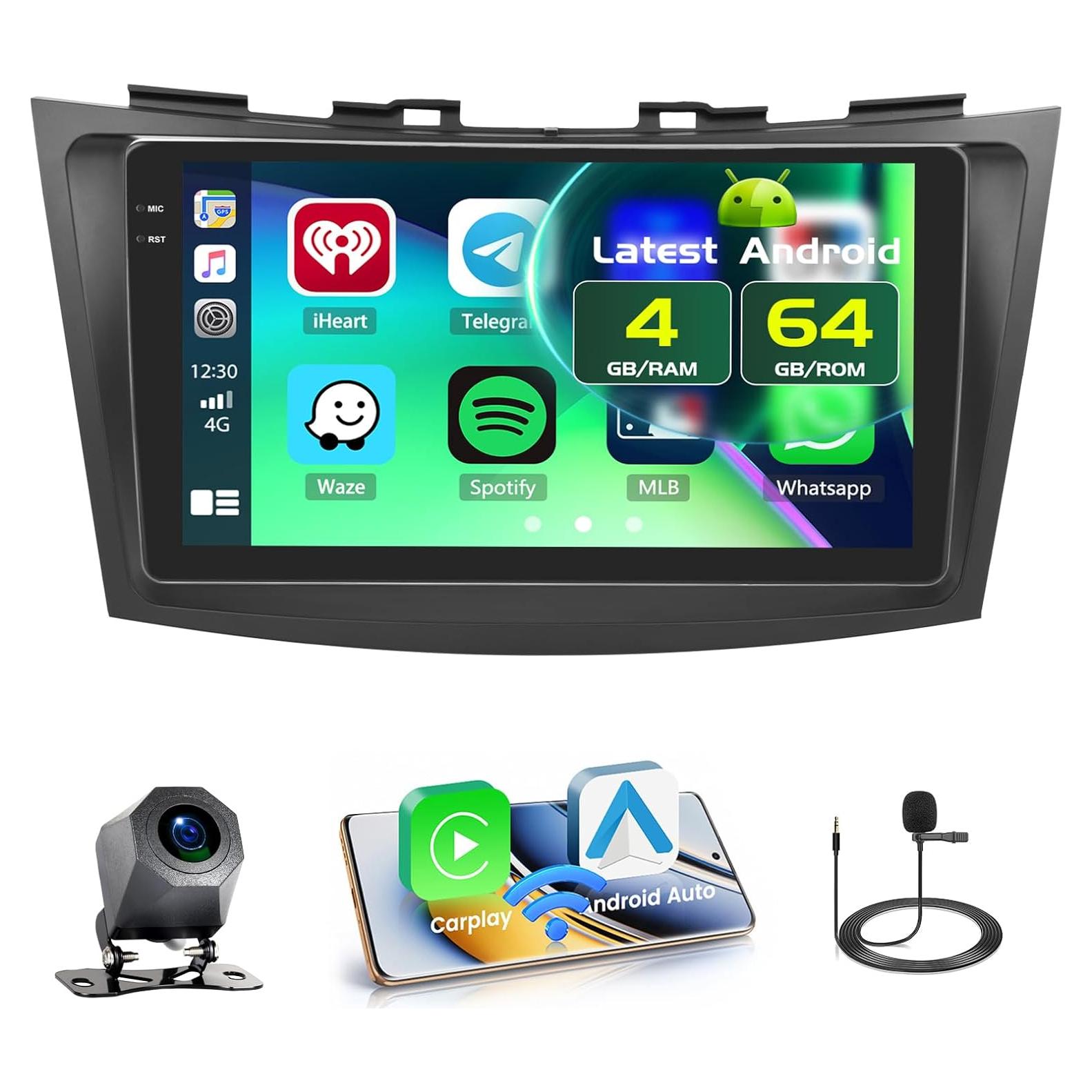 Estéreo de Coche Fuluku 4+64GB Android 9" para Suzuki Swift 2011-2017