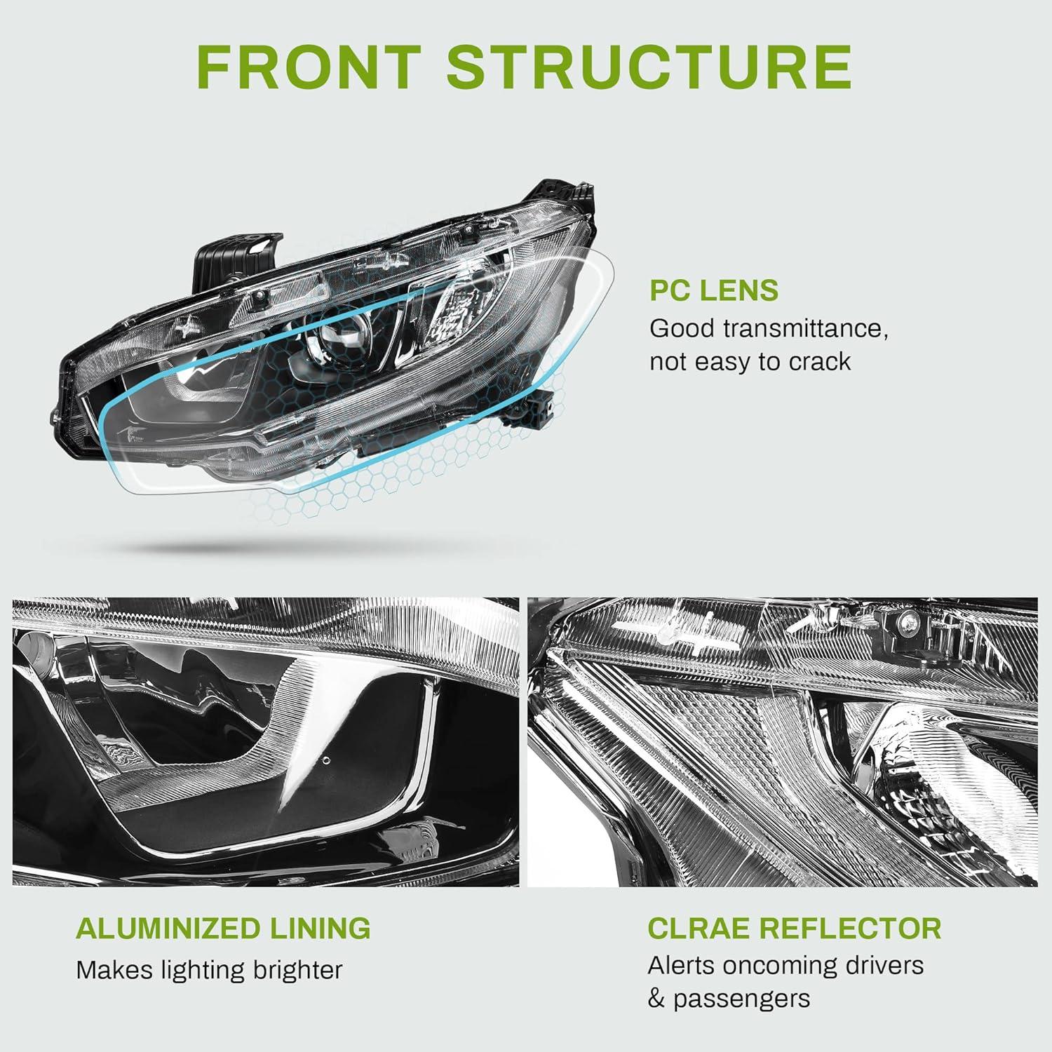 Faros Proyector LED DRL AUTOSAVER88 para Civic 2016-2021
