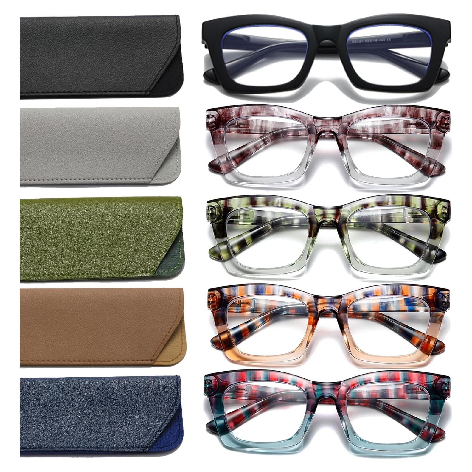 Gafas de Lectura Hubeye 5 Pares +1.5 Dioptrías Anti-Luz Azul