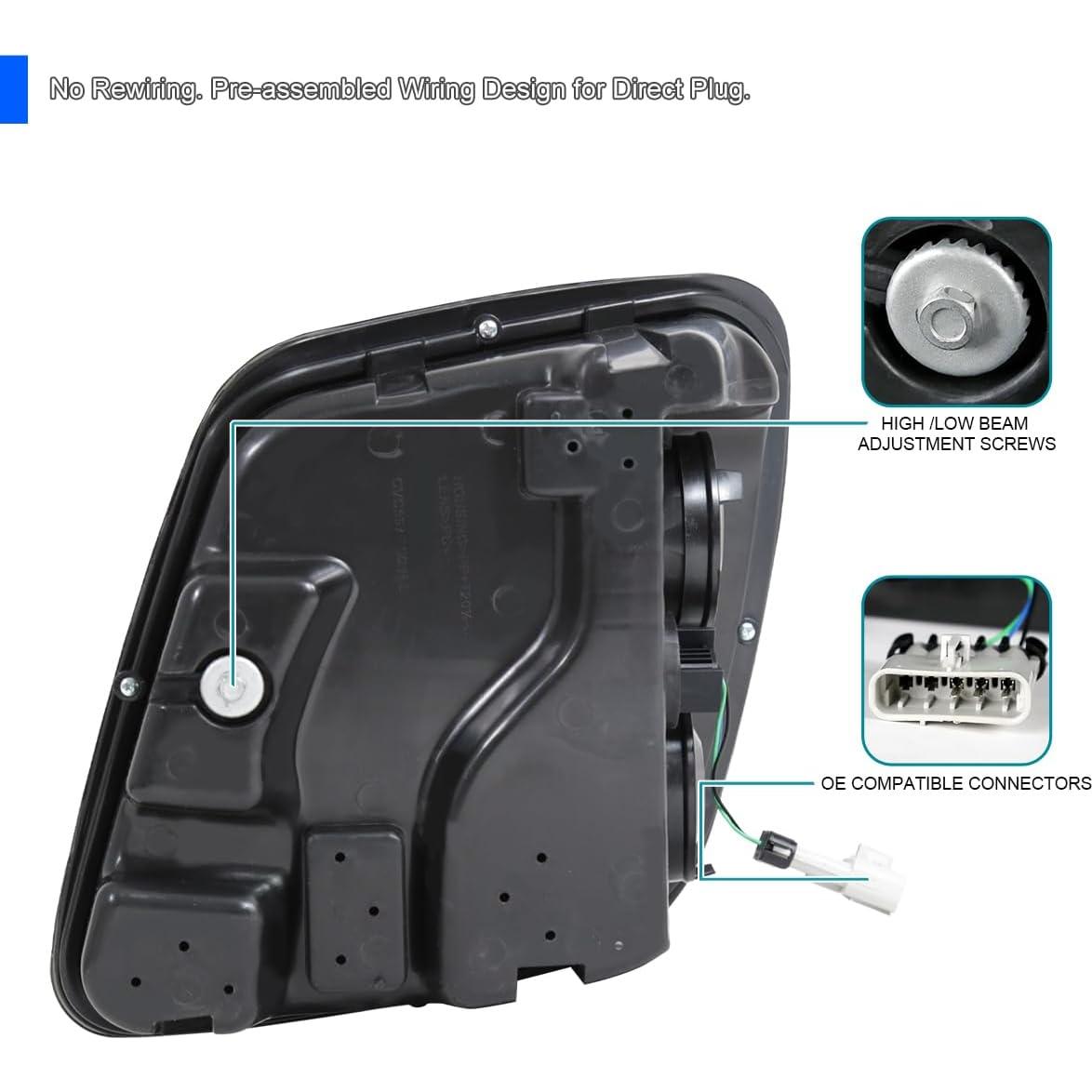 Faros Proyector Negro Spec-D Tuning para Chevy Corvette C5 1997-2004