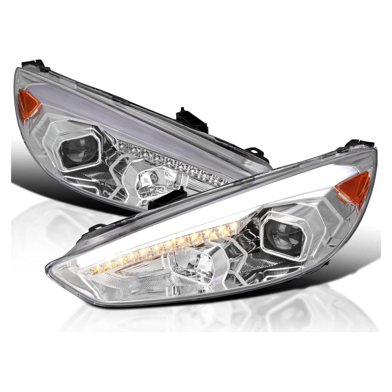 Faros Proyector SPEC-D Tuning Cromados para Ford Focus 2015-2018