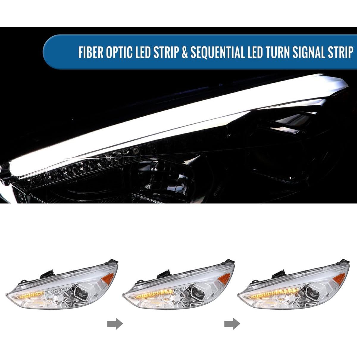 Faros Proyector LED Ronnin para Ford Focus 2015-2018 - Cromo