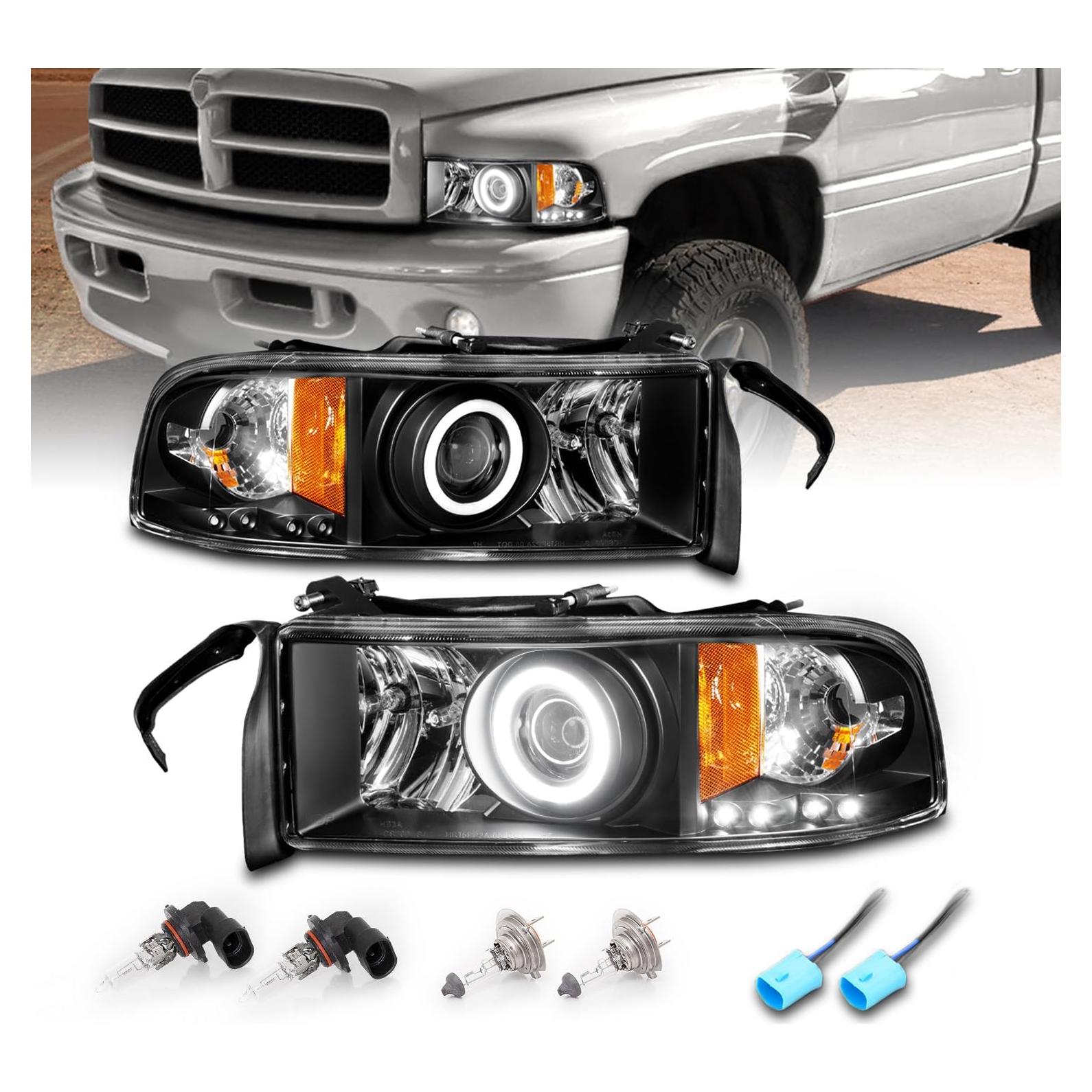 Juego de Faros Proyector Xtreme LED Halos AmeriLite 94-02 Ram