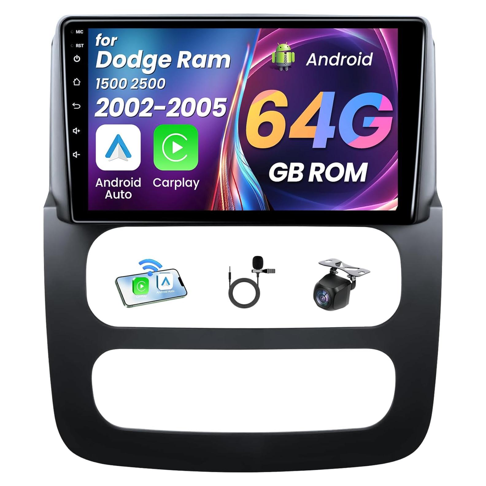 Radio Android 12 para Dodge Ram 1500 2500 3500 2002-2005 9"