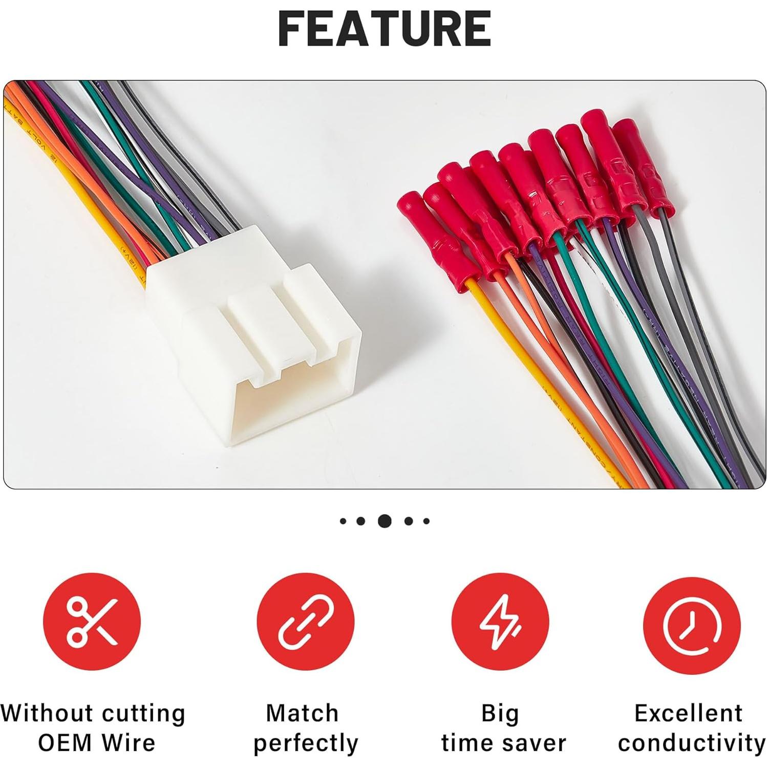 Arnés de Cableado Estéreo RED WOLF para Ford y Lincoln 1998-2005