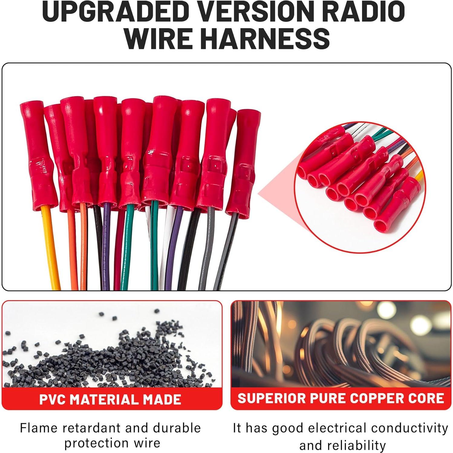 Arnés de Cableado Estéreo RED WOLF para Ford y Lincoln 1998-2005