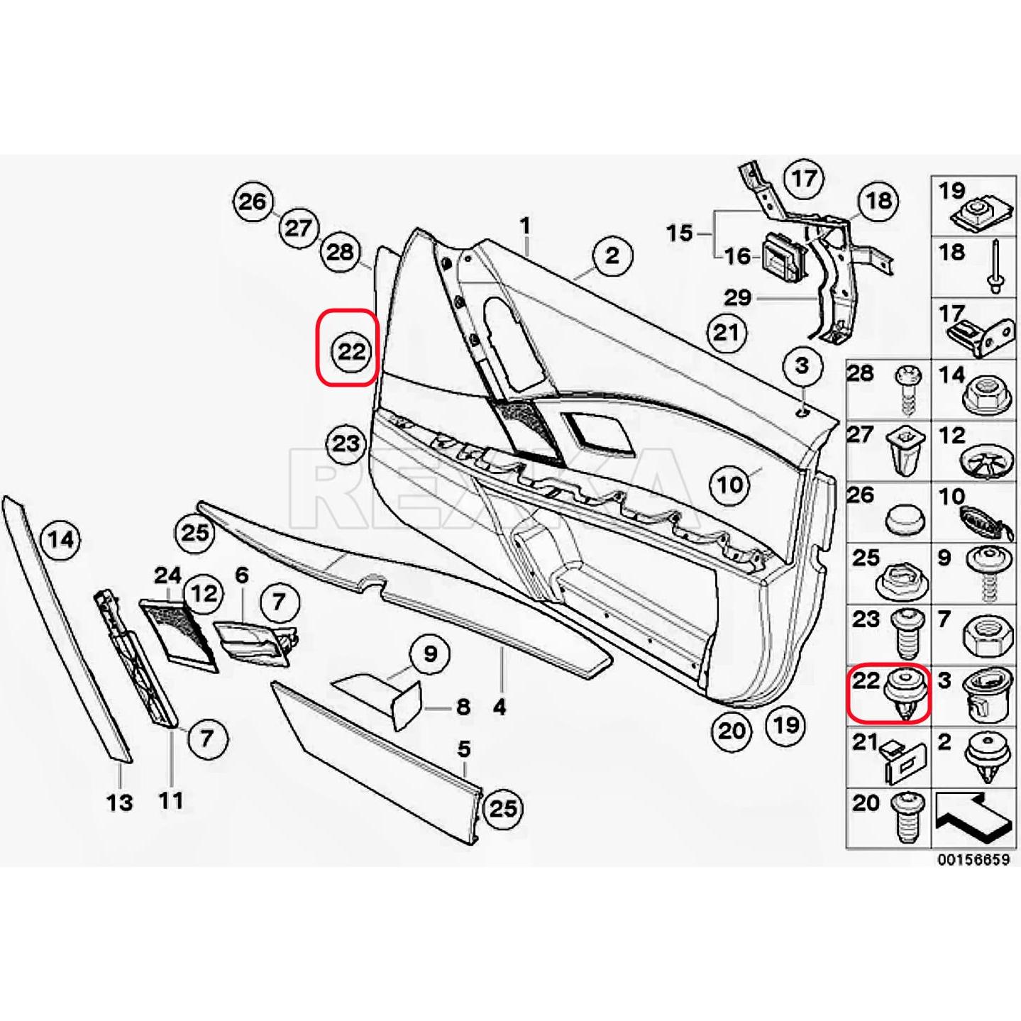 20 Clips de Retención de Panel de Puerta BMW Rexka