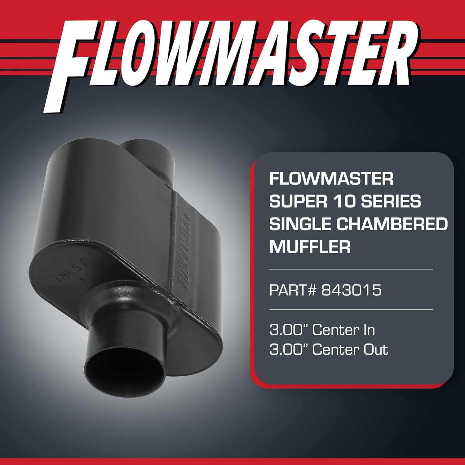Silenciador Flowmaster Super 10 - 3" Entrada y Salida Central - Acero Inoxidable
