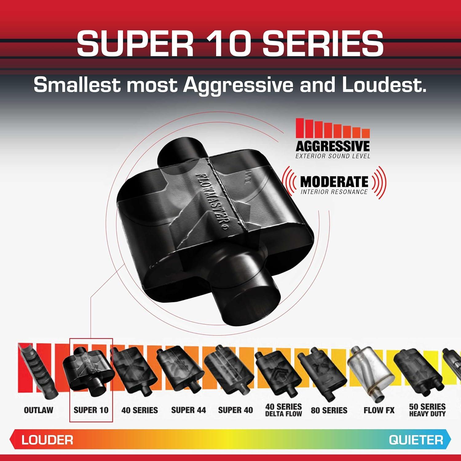 Silenciador Flowmaster Super 10 2.5" Acero Inoxidable 409