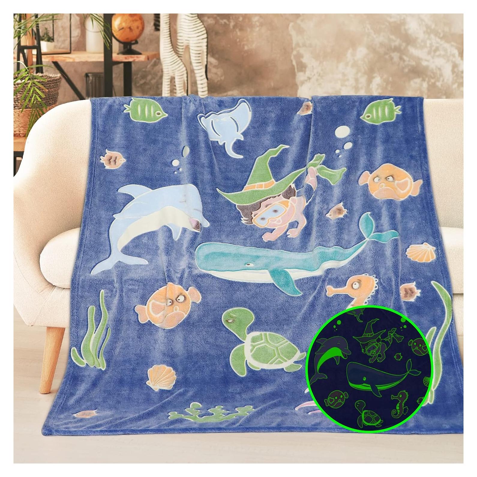 Manta de forro polar Gitrat azul 130x150 cm para niños