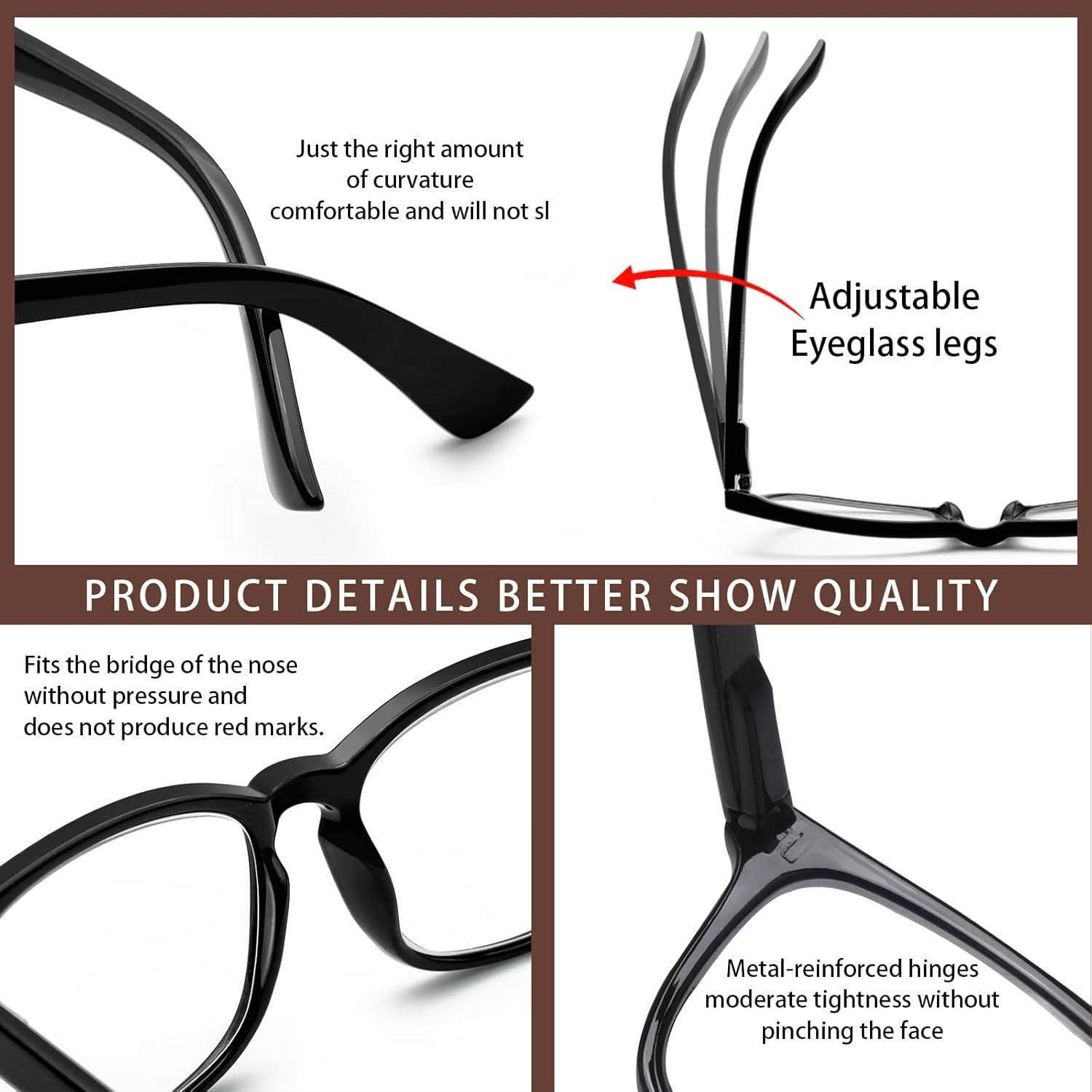 Paquete de 3 Gafas de Lectura Progresivas Anti Luz Azul 1.75