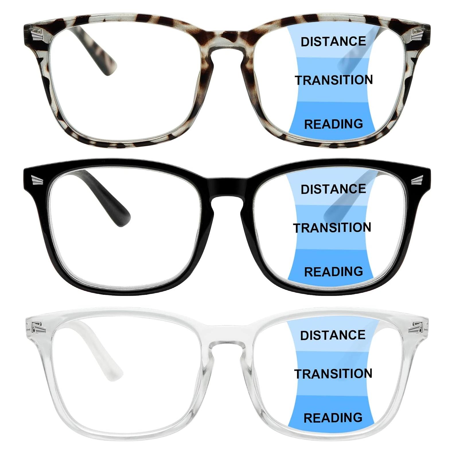 Paquete de 3 Gafas Progresivas Anti Luz Azul 2.25 Unisex