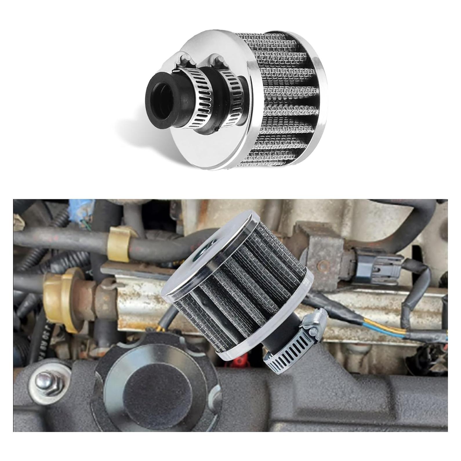 Filtro de Aire 12mm HAOBO para Motores Pequeños - Cromo