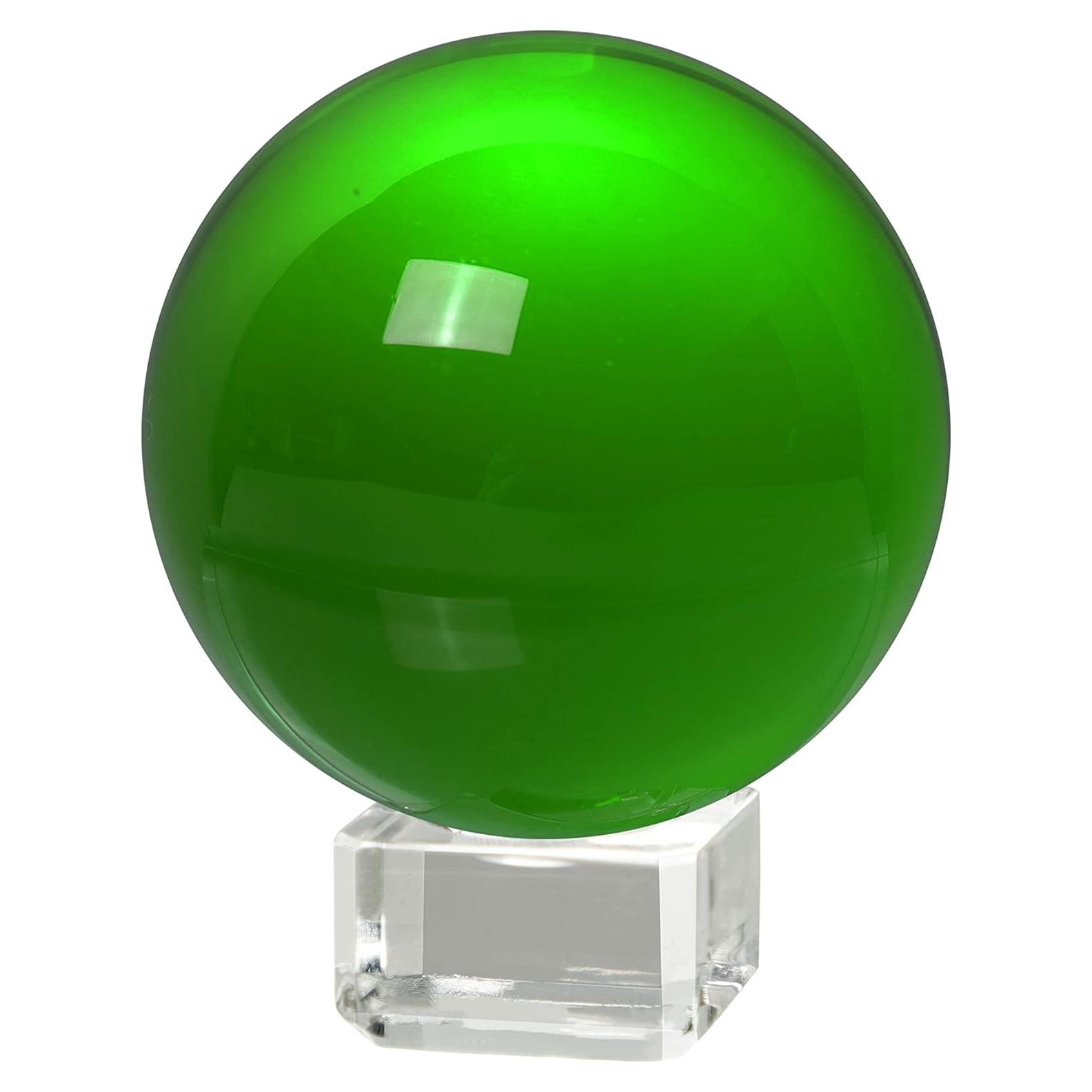 Bola de Cristal K9 60mm LONGWIN con Soporte Verde